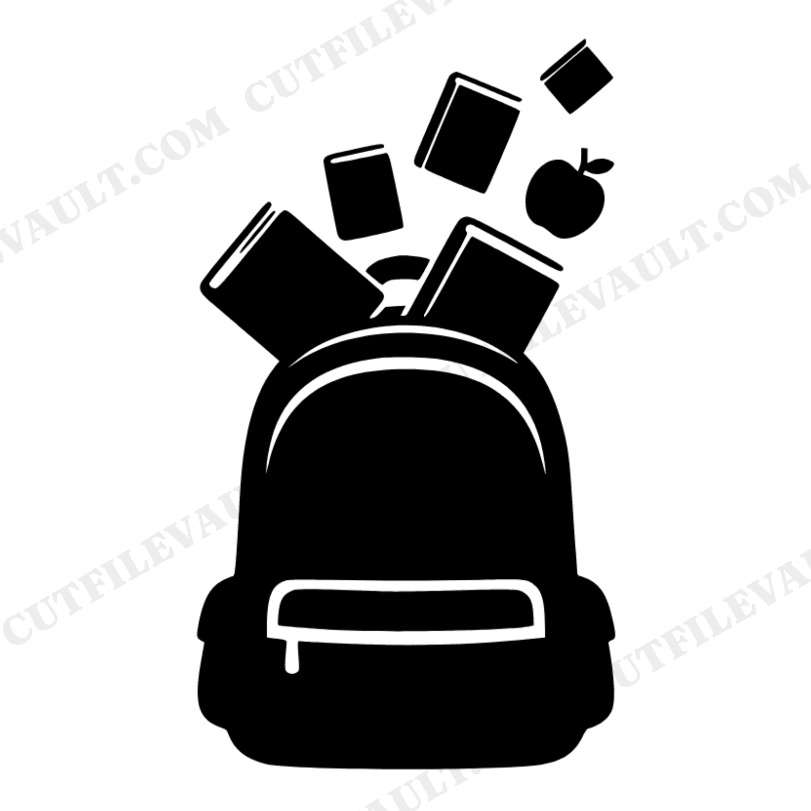 Back to School Backpack SVG PNG, Books Spilling Out Cut File, Teacher Gift Clipart, School Supplies, view 1