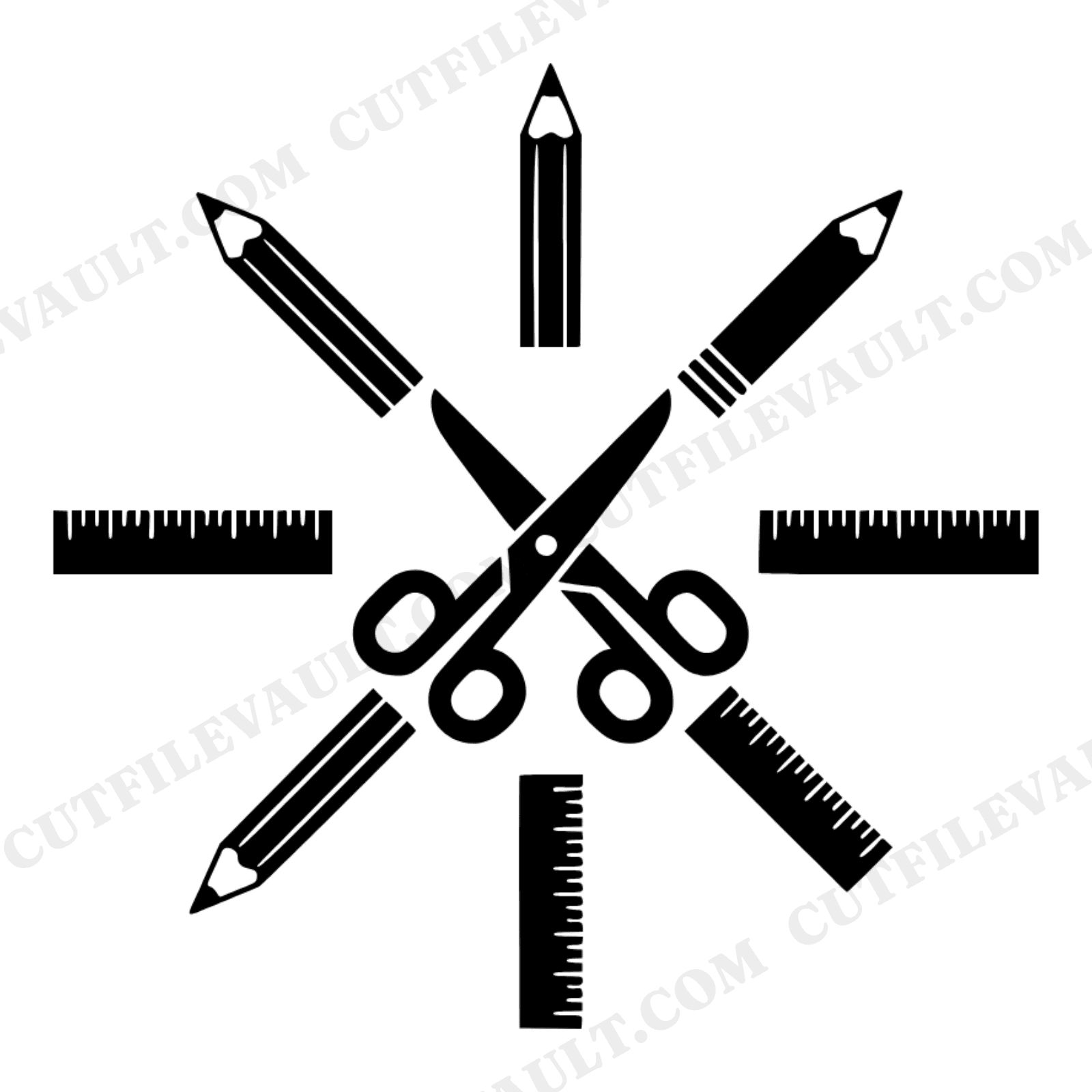 Back to School Compass Rose SVG PNG, Safety Scissors Teacher Gift Cut File, Classroom Decor Design, view 1