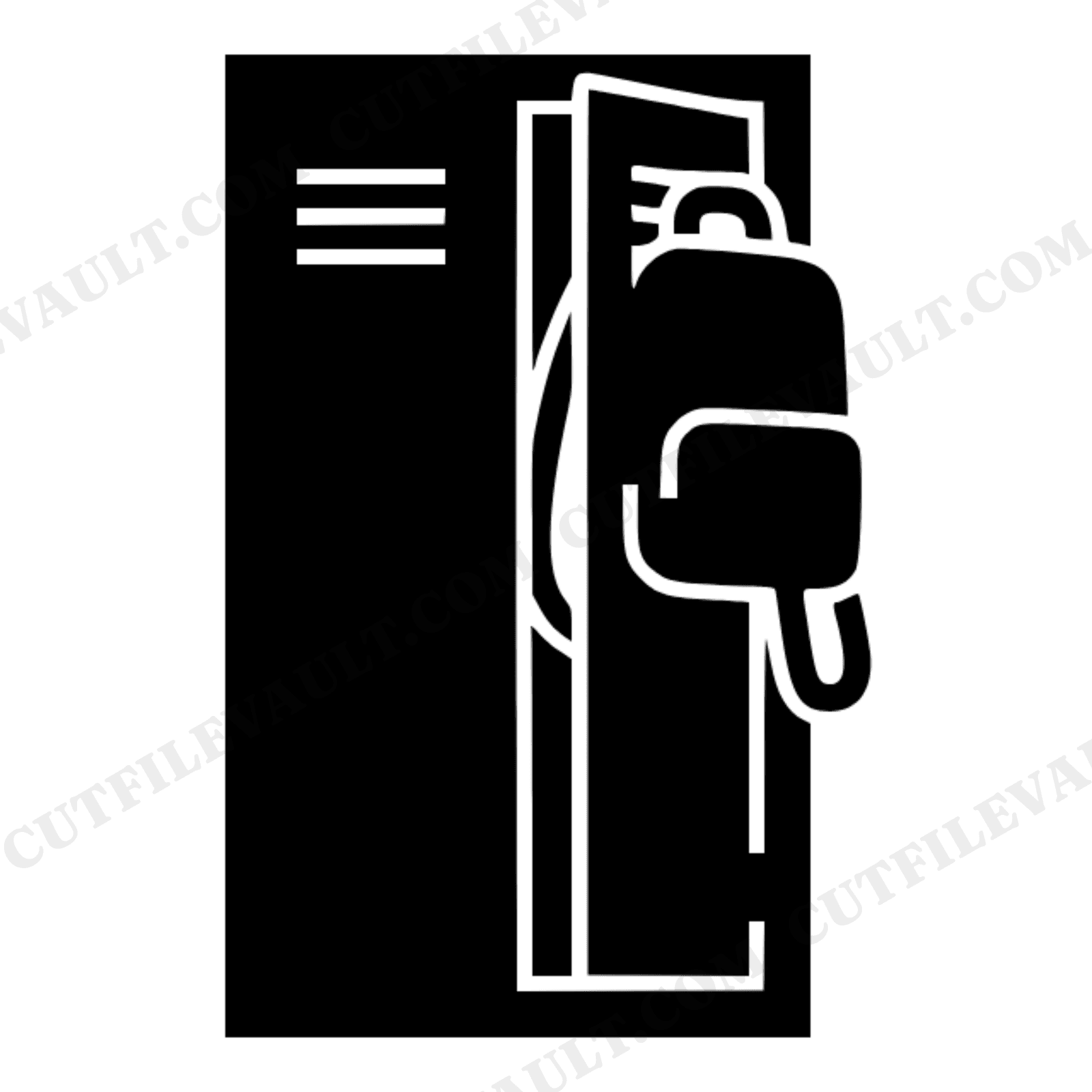 Back to School Locker SVG PNG, Open Locker Door with Backpack Strap Cut File, Mid-Century School Design, view 1