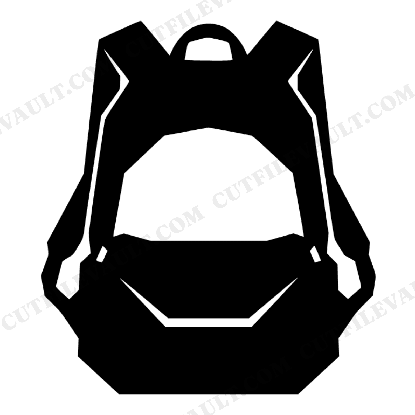 Backpack Top Down View SVG PNG Unzipped Straps Spread Cut File Back to School Brutalist Design, view 1