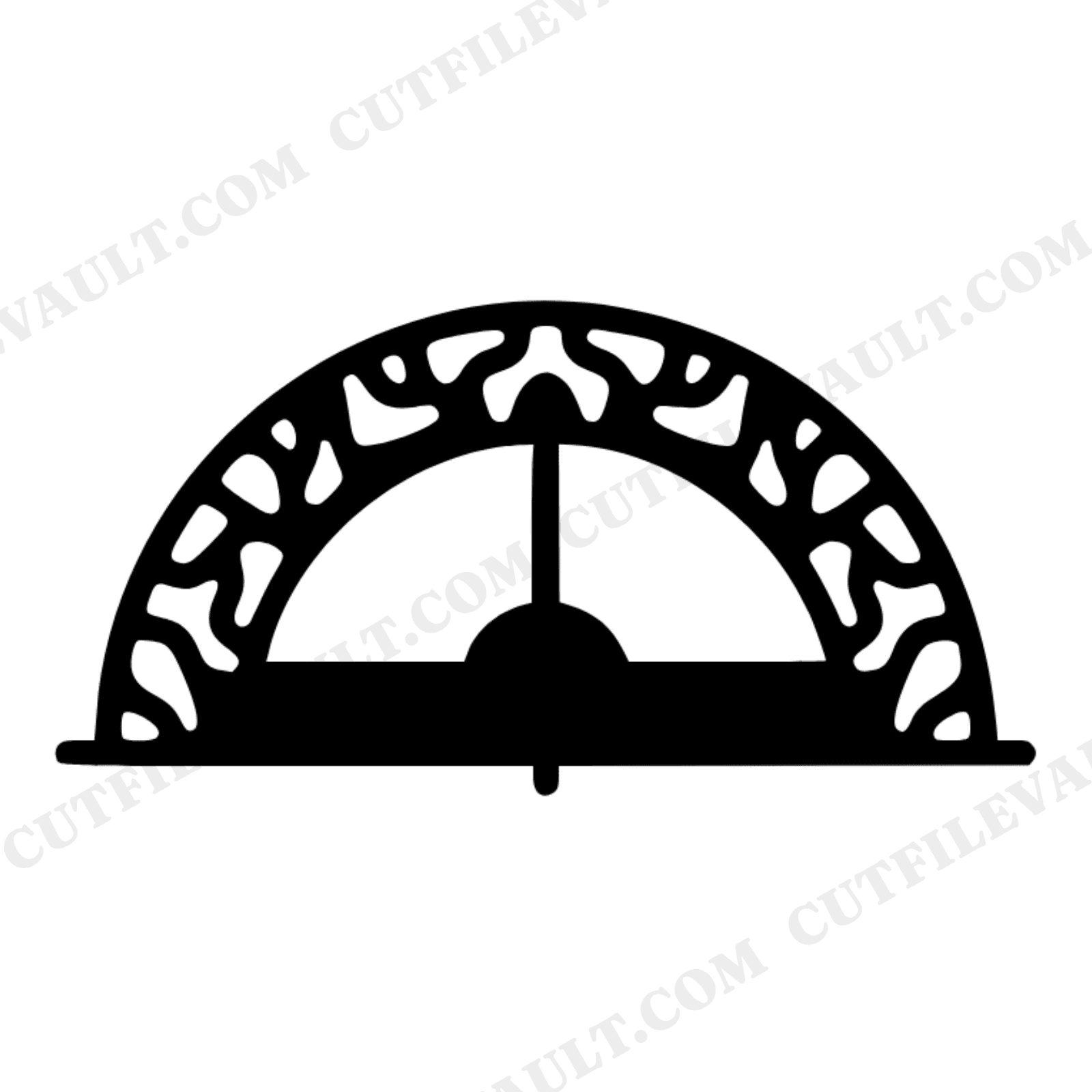 Balanced Protractor SVG PNG, Boho Geometry Tool Silhouette, Back to School Teacher Gift Cut File, view 1