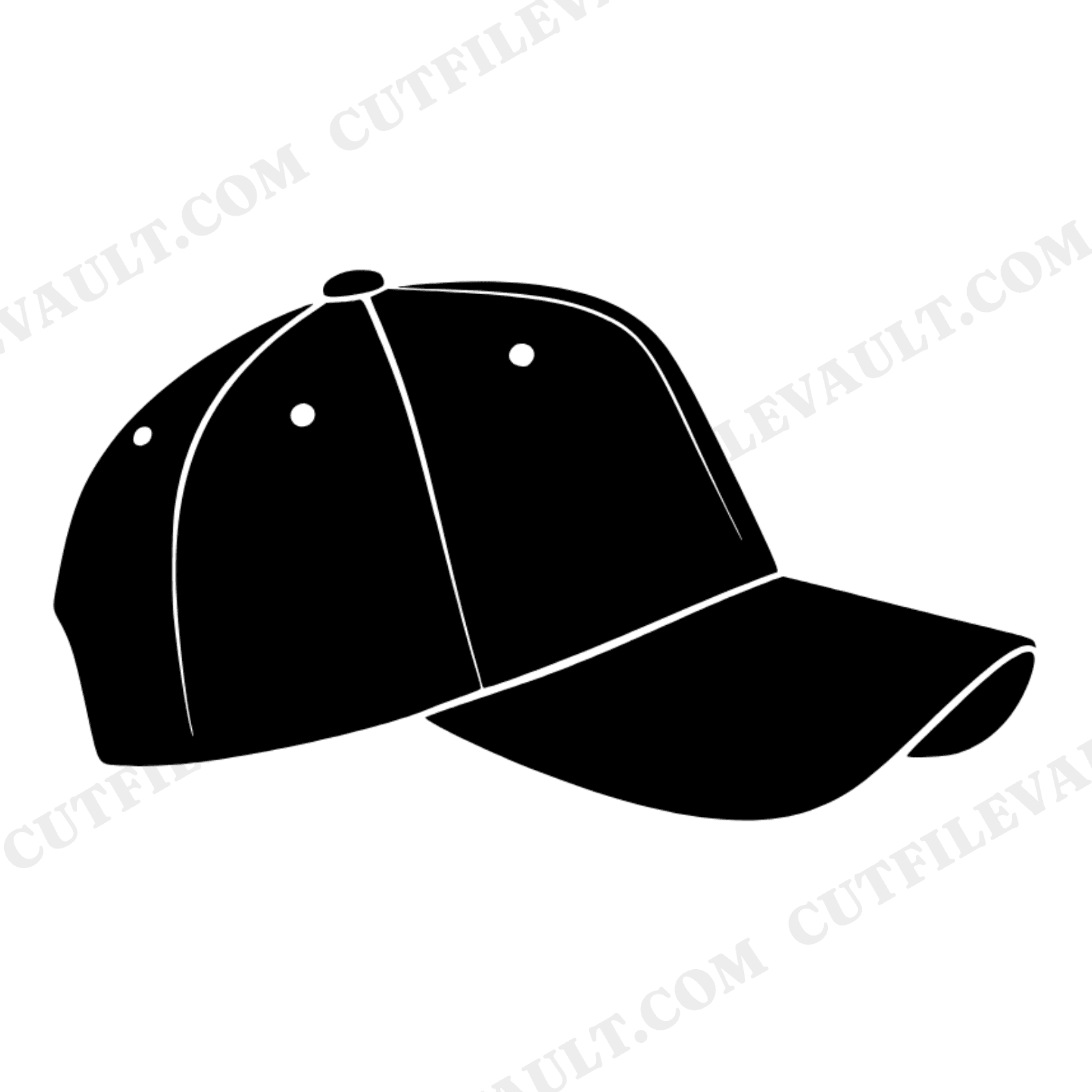 Baseball Cap SVG PNG Retro 70s Silhouette Cut File for Cricut Sports Team Mascot School Spirit, view 1