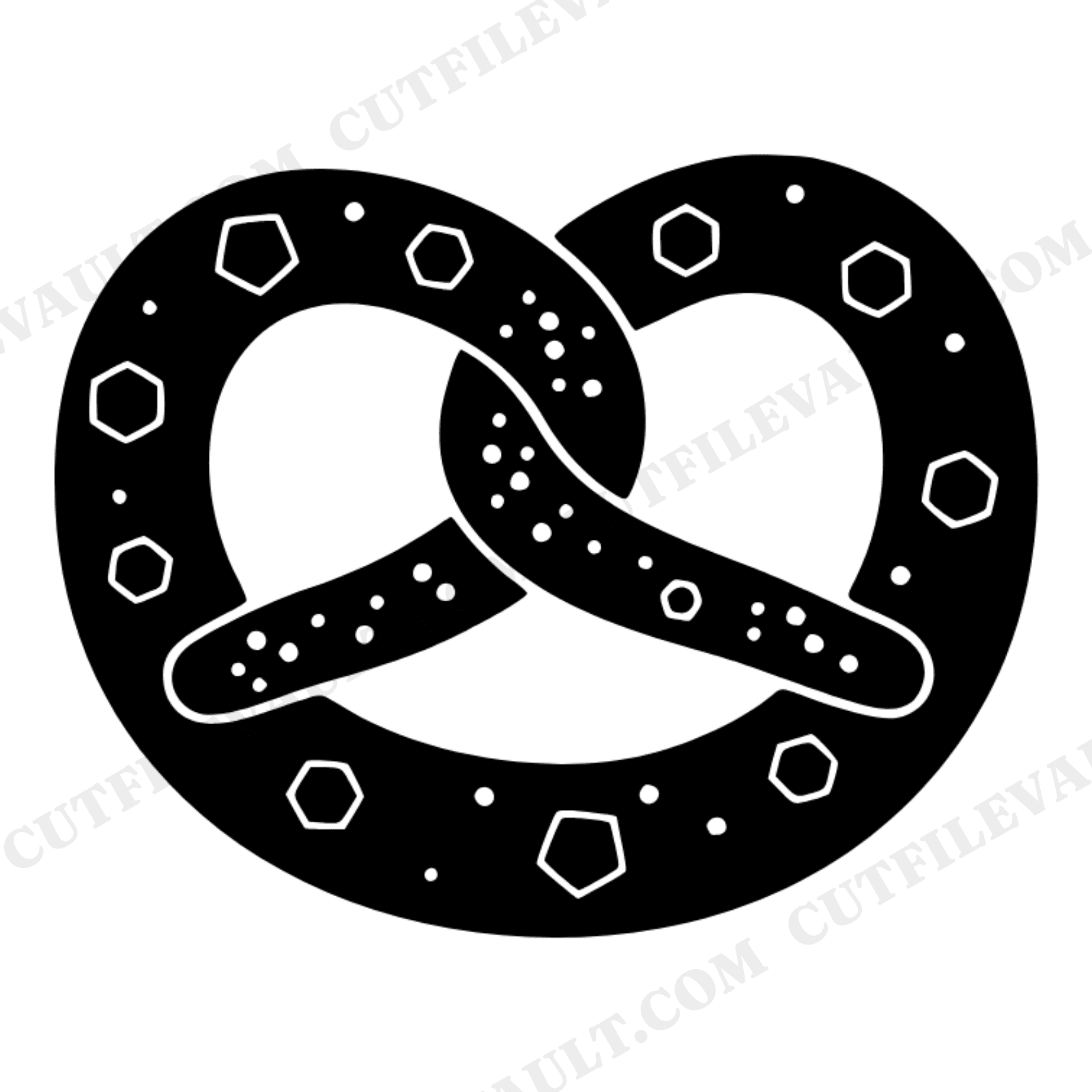 Bavarian Pretzel SVG PNG, Geometric Salt Crystals, Oktoberfest Cut File, Beer Garden Wedding Clipart, view 1