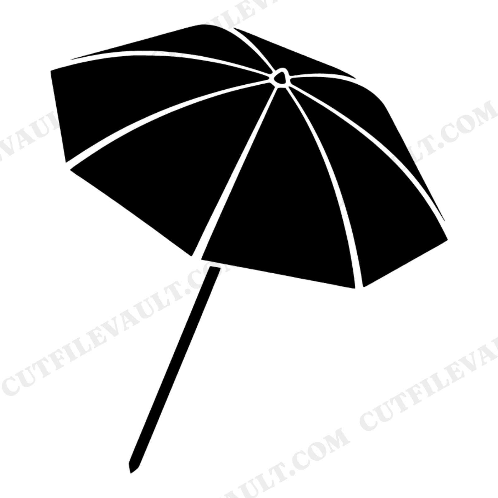 Beach Umbrella Overhead View SVG PNG, Art Deco Geometric Summer Memorial Day Silhouette Cut File, view 1