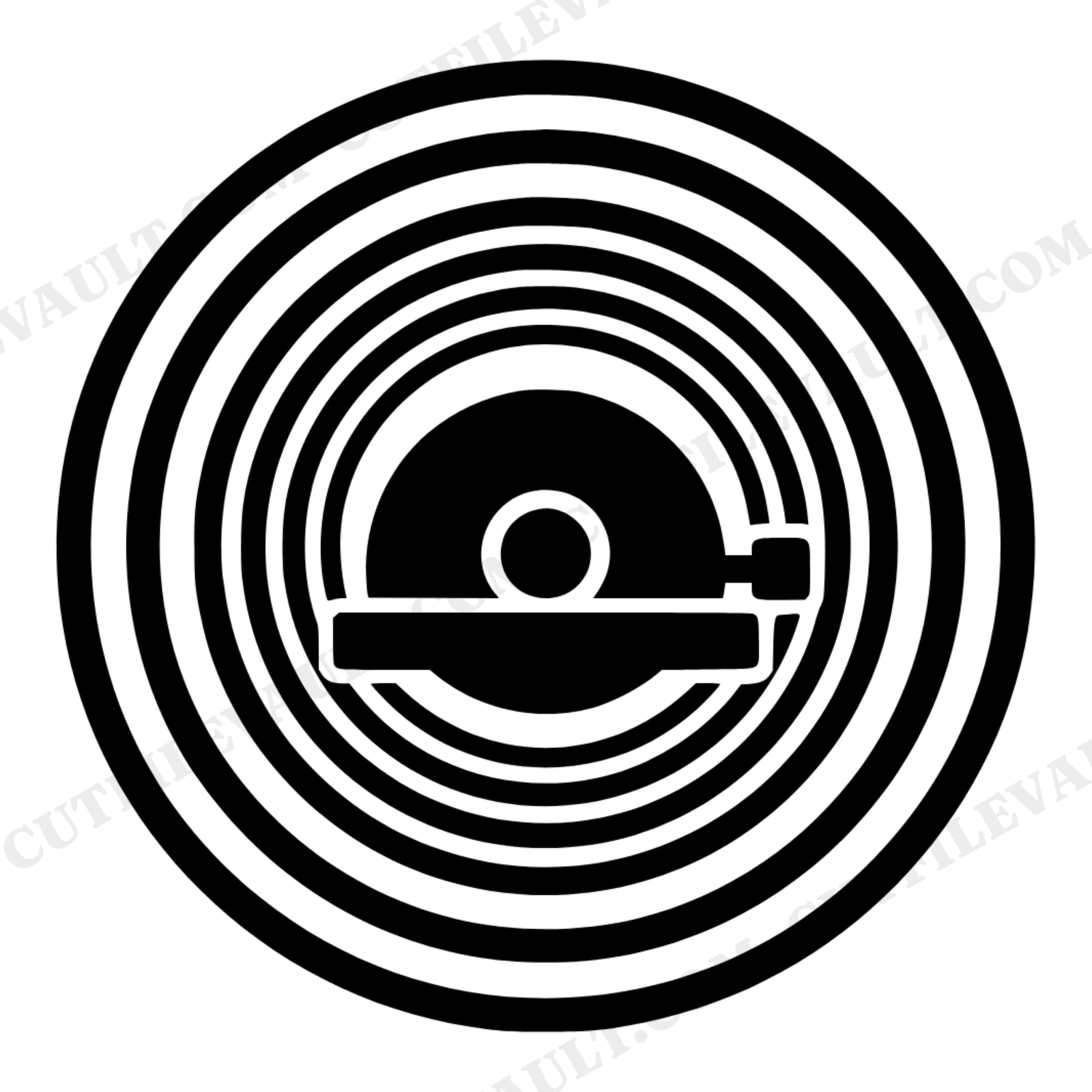 Bicycle Bell Sound Wave Mandala SVG PNG Cut File - Bike Commute Cycling Art - Bike to Work Day, view 1