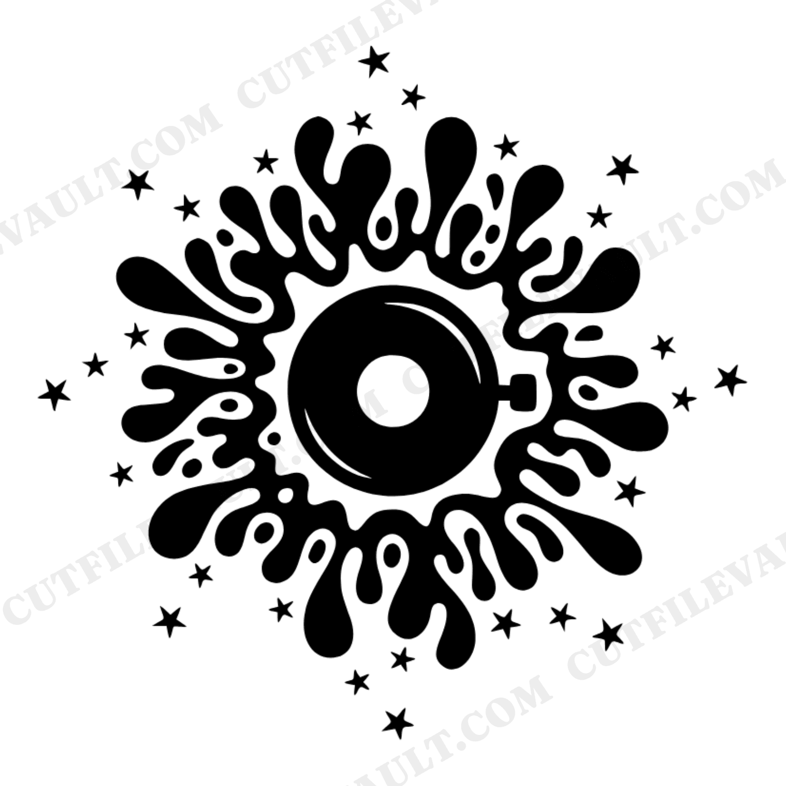 Bike to Work Day SVG PNG Bicycle Bell Constellation Stars Cut File Cosmic Celestial Design, view 1