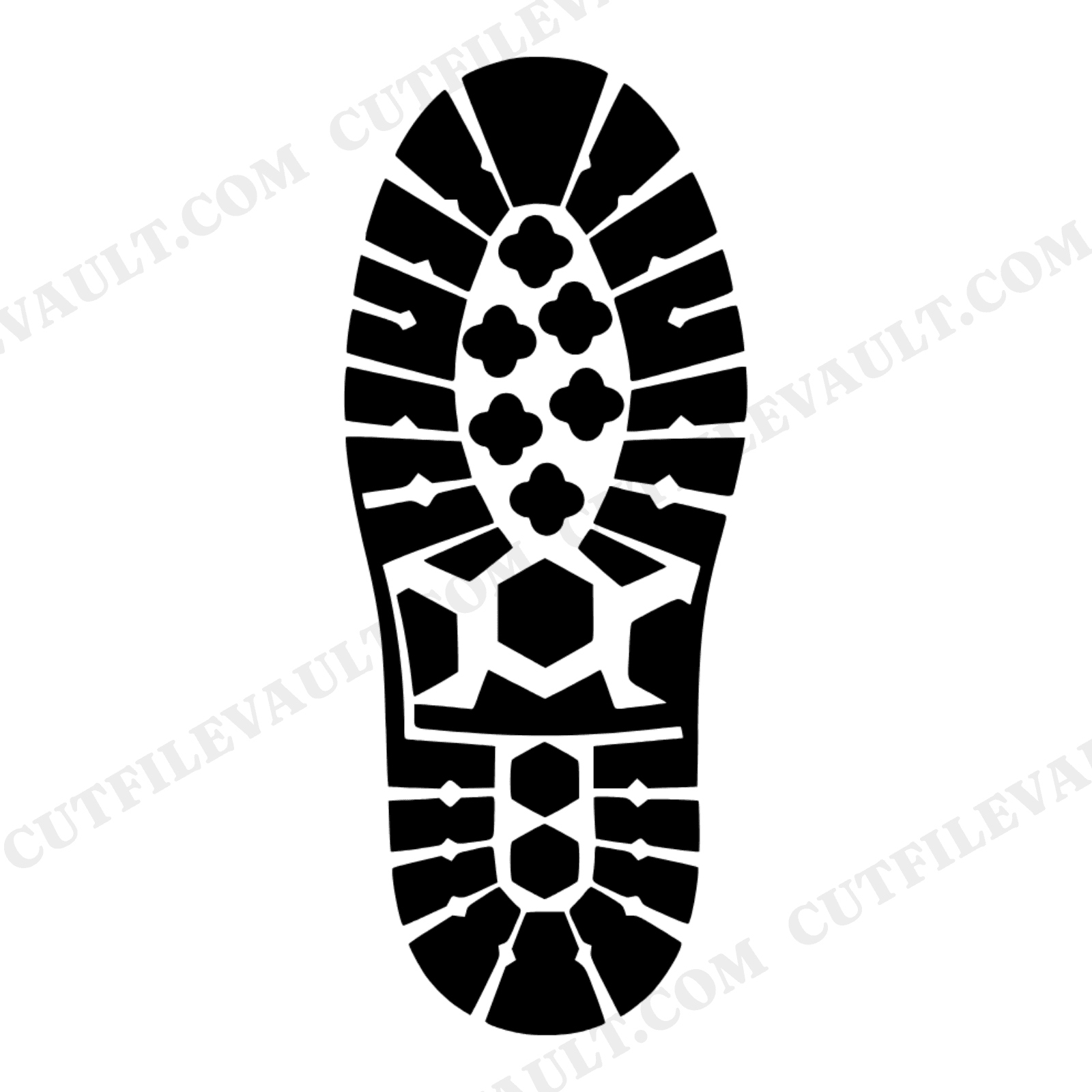 Blue Collar Work Boot Tread SVG PNG Retro 70s Labor Day Tribute Cut File Bootprint Silhouette, view 1