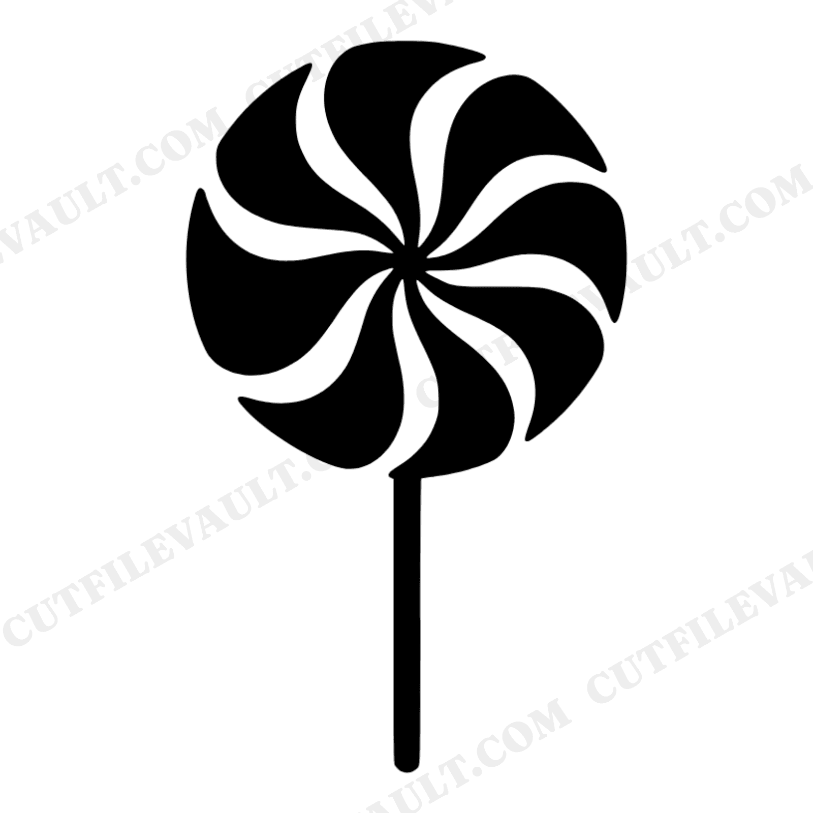 Boho Pinwheel Lollipop SVG PNG, Stained Glass Swirl Cut File, Birthday Party Decor, Nursery Wall Art, view 1