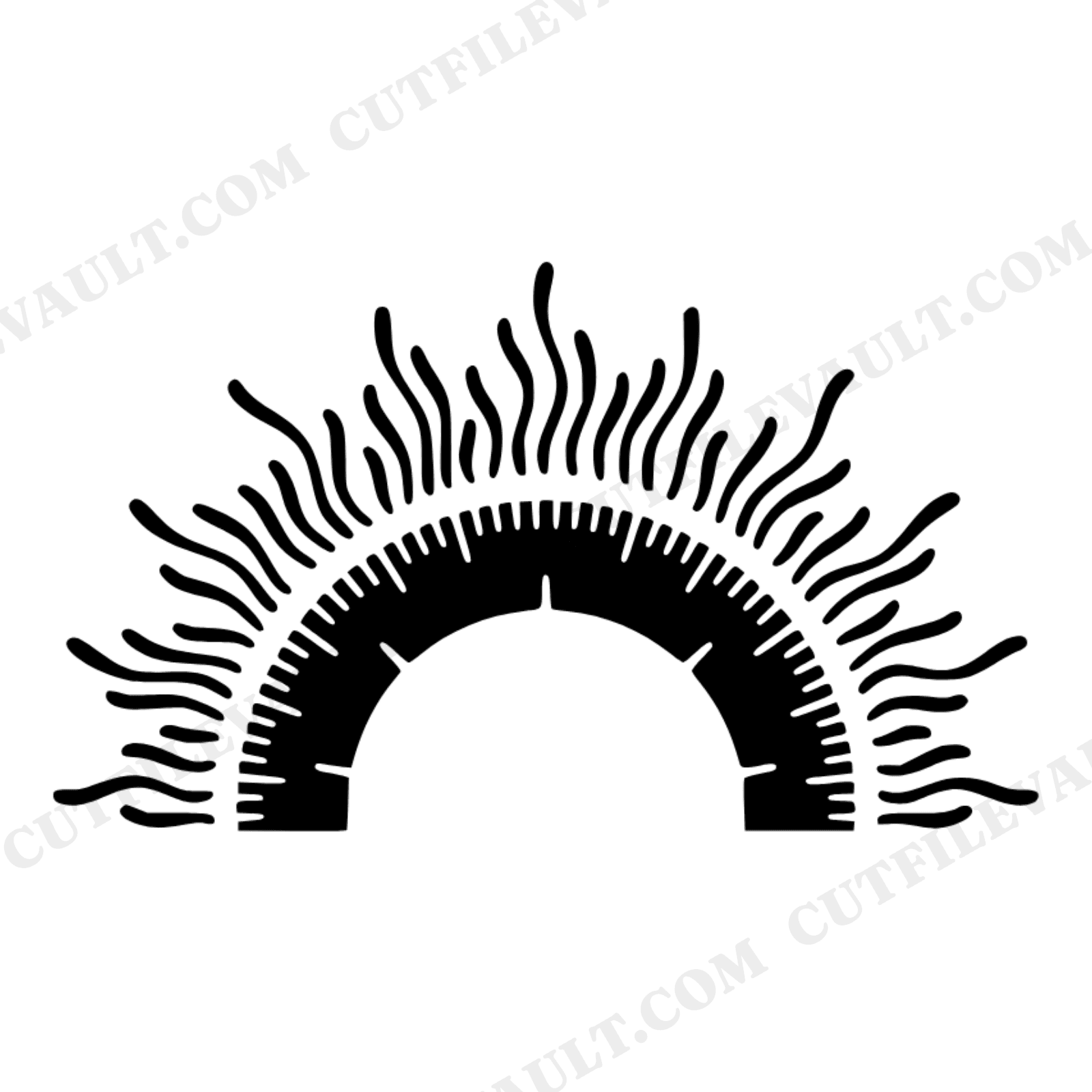 Boho Sunburst Protractor SVG PNG, Back to School Learning Tool Cut File, Educational Math Teacher, view 1