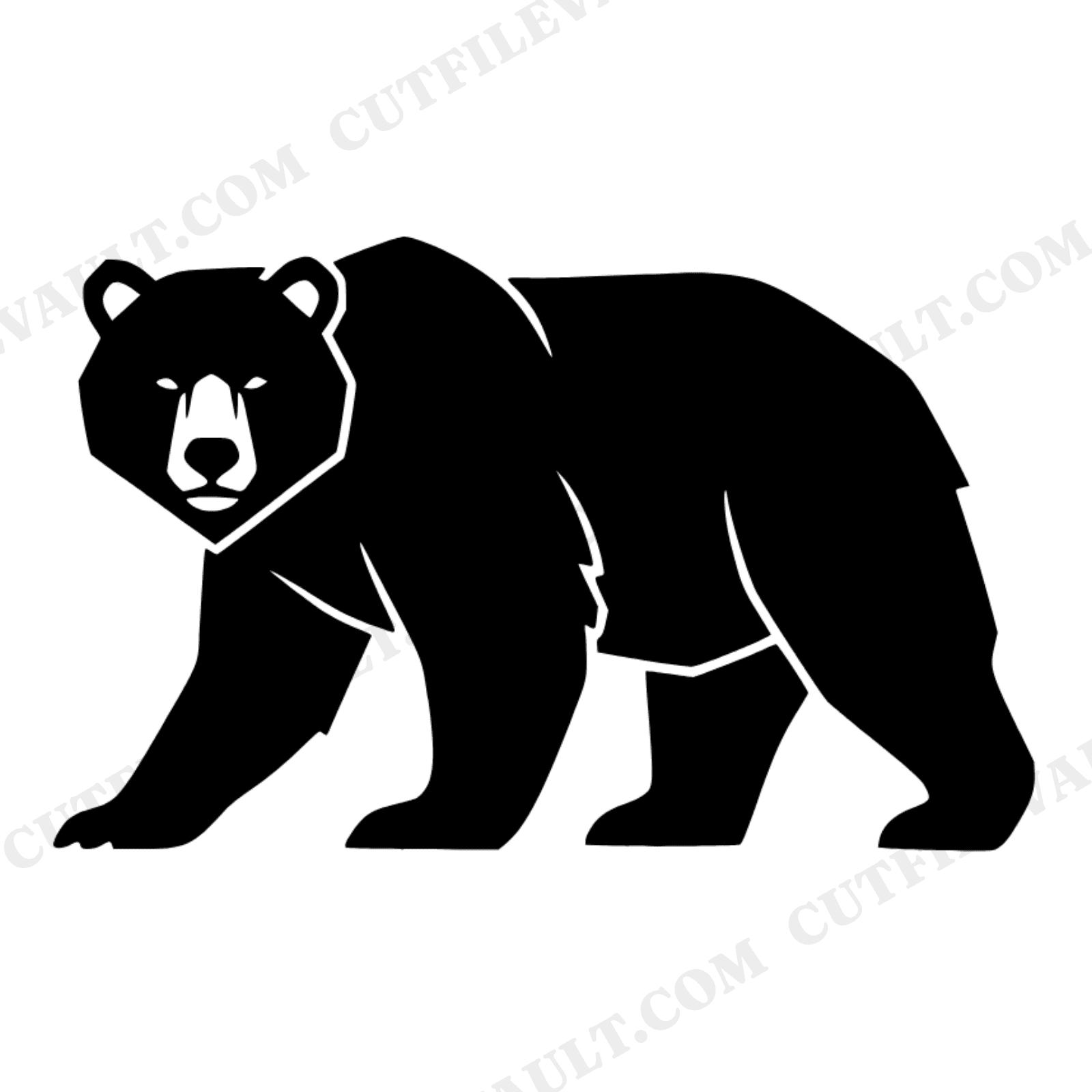 Bold Bear Profile SVG PNG Woodland Tattoo Silhouette Cut File for Cricut Camping Outdoor Adventure, view 1