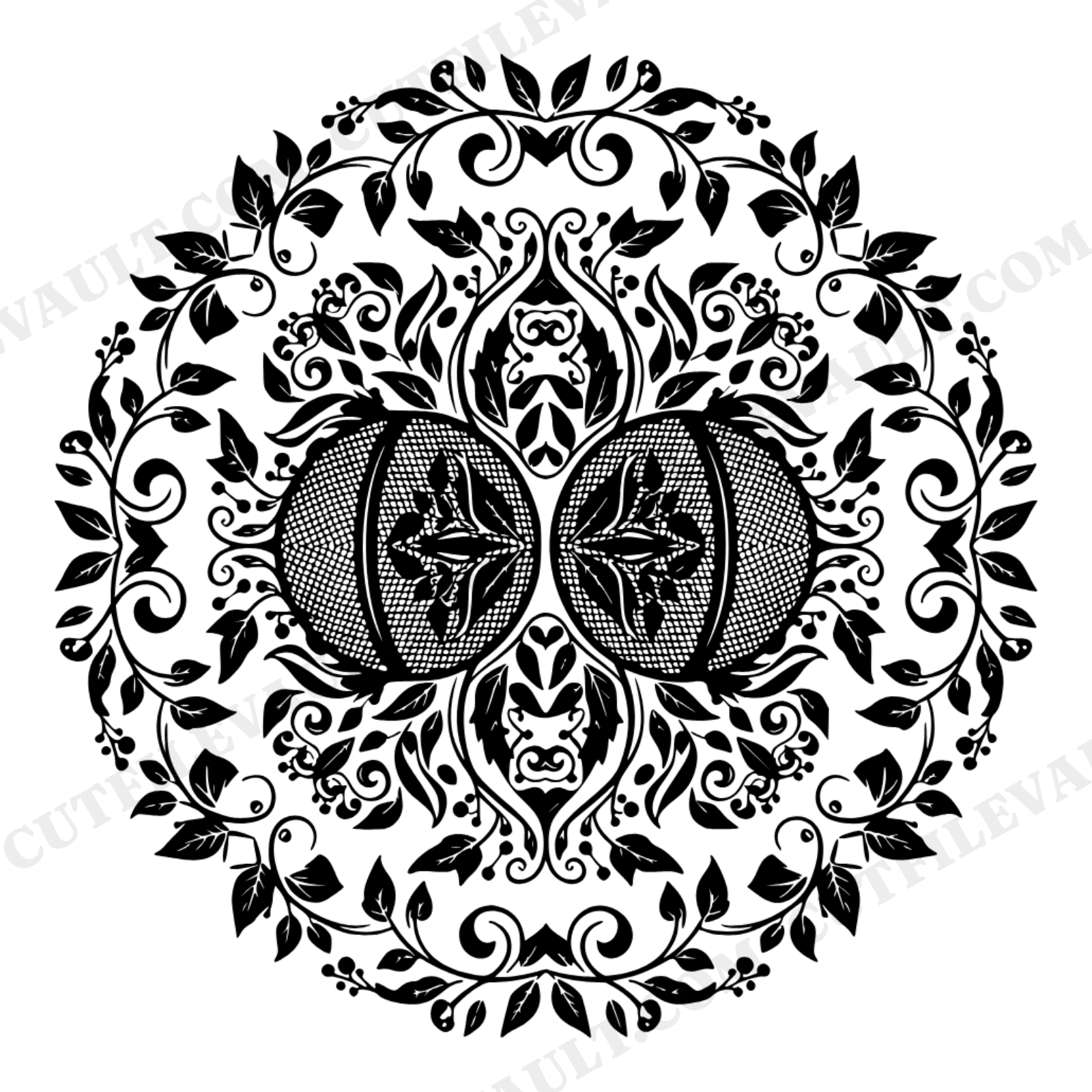 Botanical Tea Infuser Cross Section SVG PNG, Cottagecore Floral Wheel, Tea Lover Gift Cut File, view 1