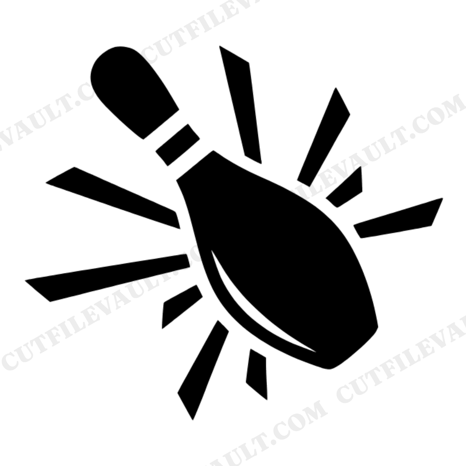 Bowling Pin SVG PNG Mid Strike Tumble Diagonal Dynamic Retro Dad Sports Cut File Design, view 1