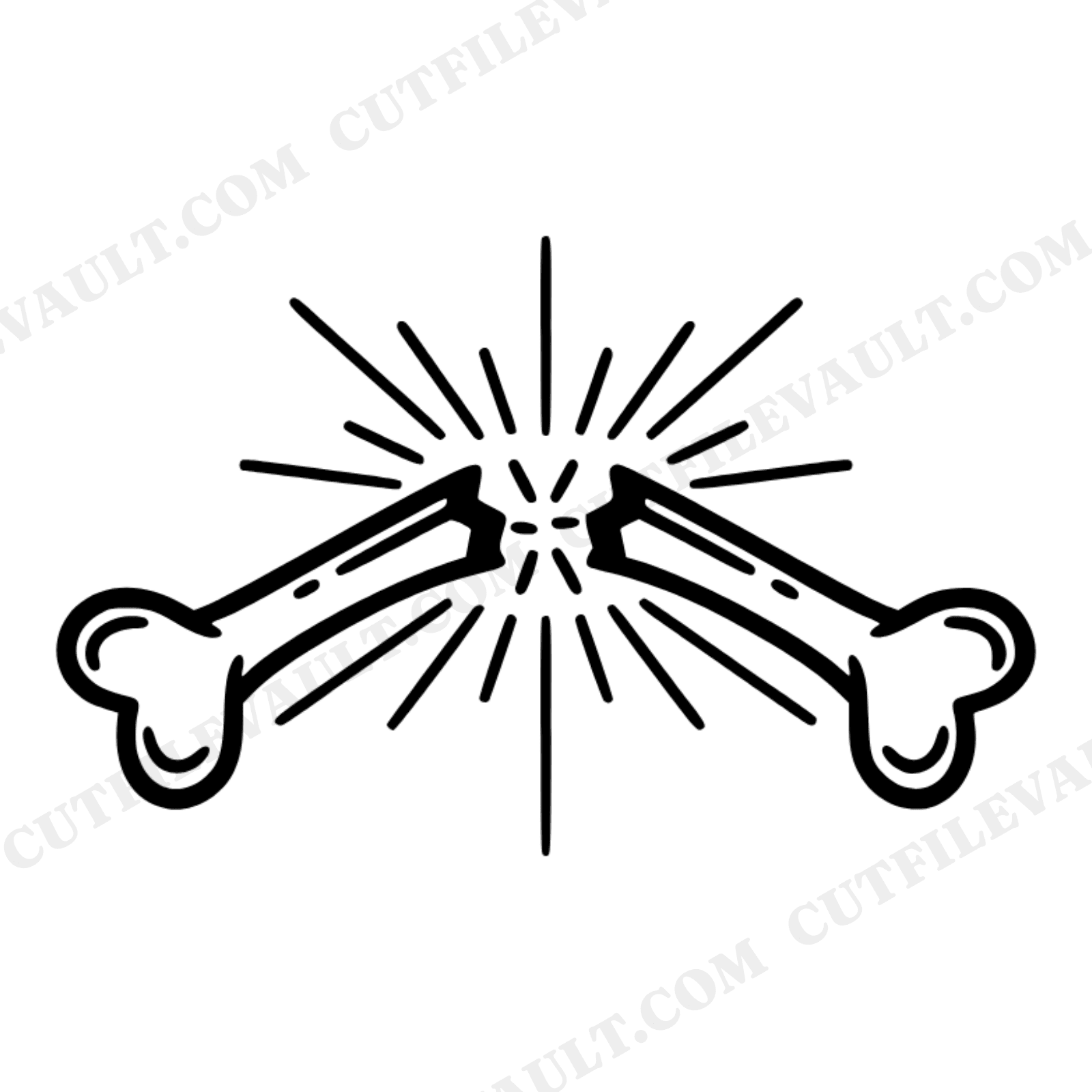 Breaking Wishbone SVG PNG Thanksgiving Tattoo Flash Cut File Scandinavian Line Art Vinyl Decal, view 1