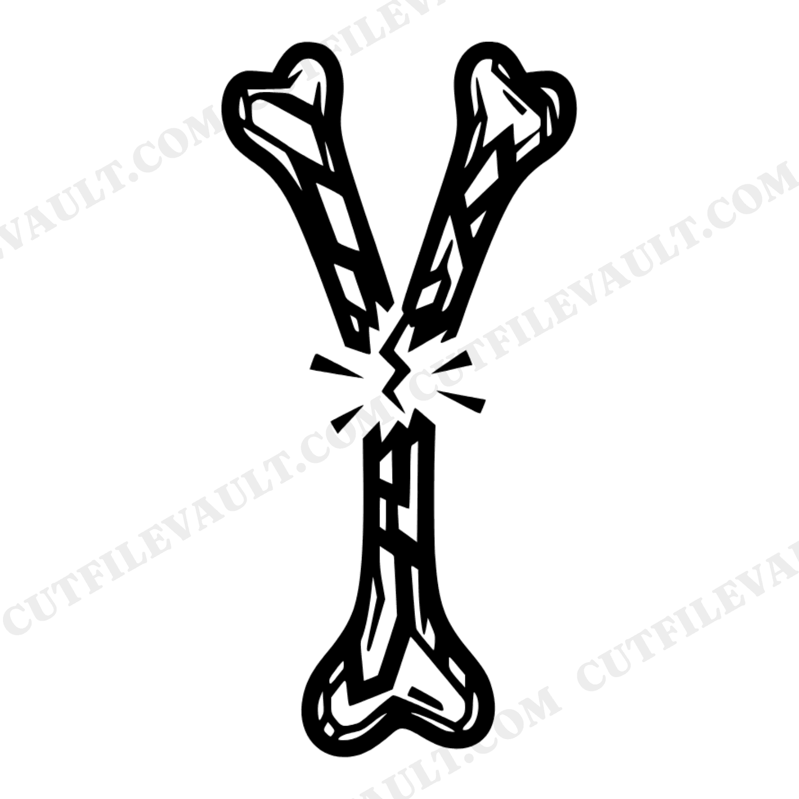 Broken Wishbone SVG PNG, Thanksgiving Wishbone Mid Snap, Modern Brutalist Holiday Cut File Design, view 1
