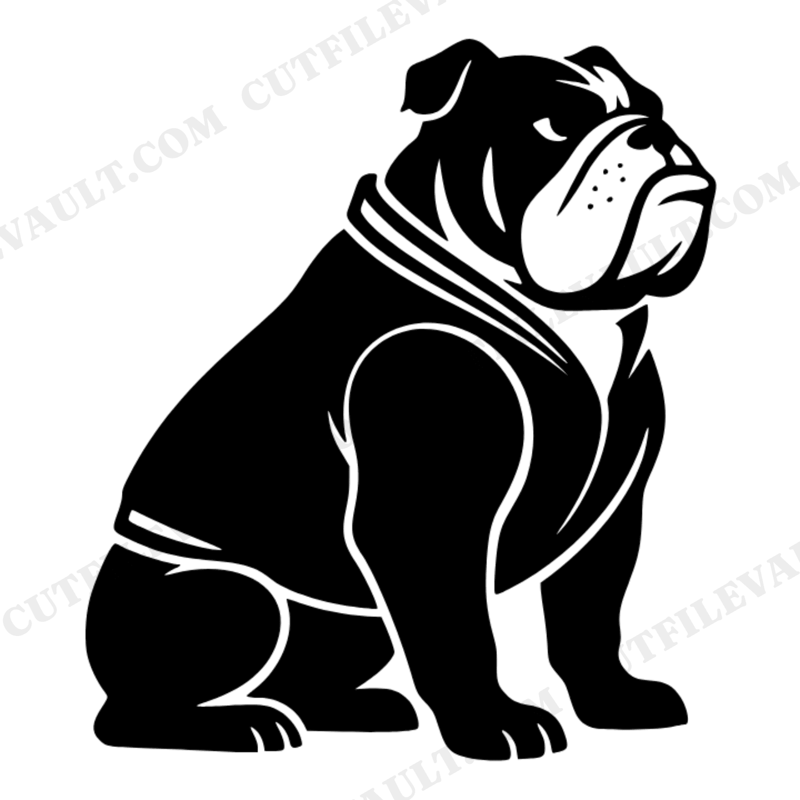 Bulldog Mascot SVG PNG, School Spirit Bulldog Silhouette, Letterman Jacket Mascot Cut File, view 1