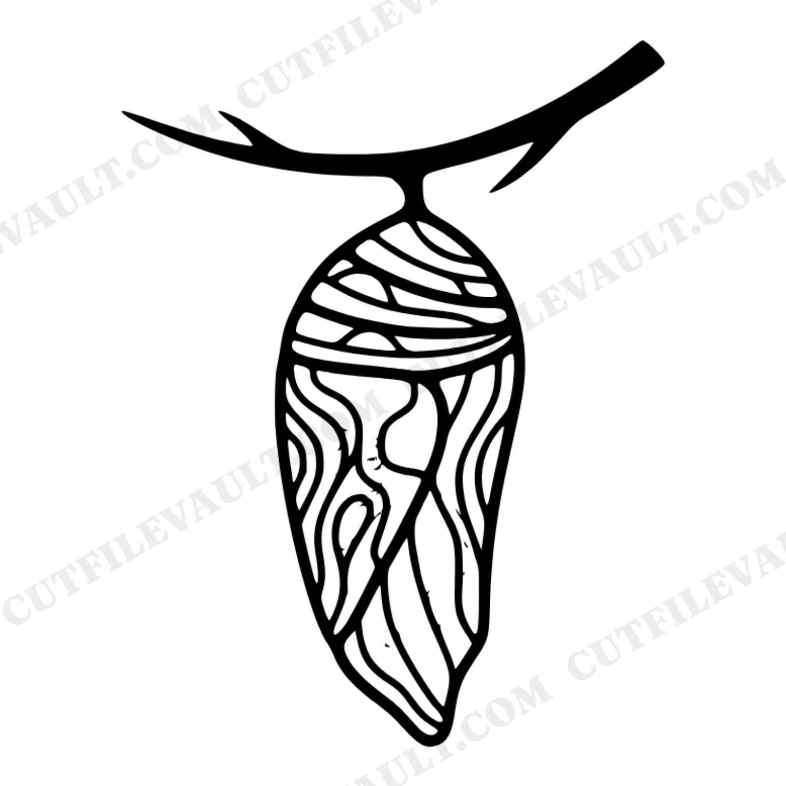 Butterfly Chrysalis SVG PNG Stained Glass Retro 70s Mother's Day Transformation Cut File, view 1