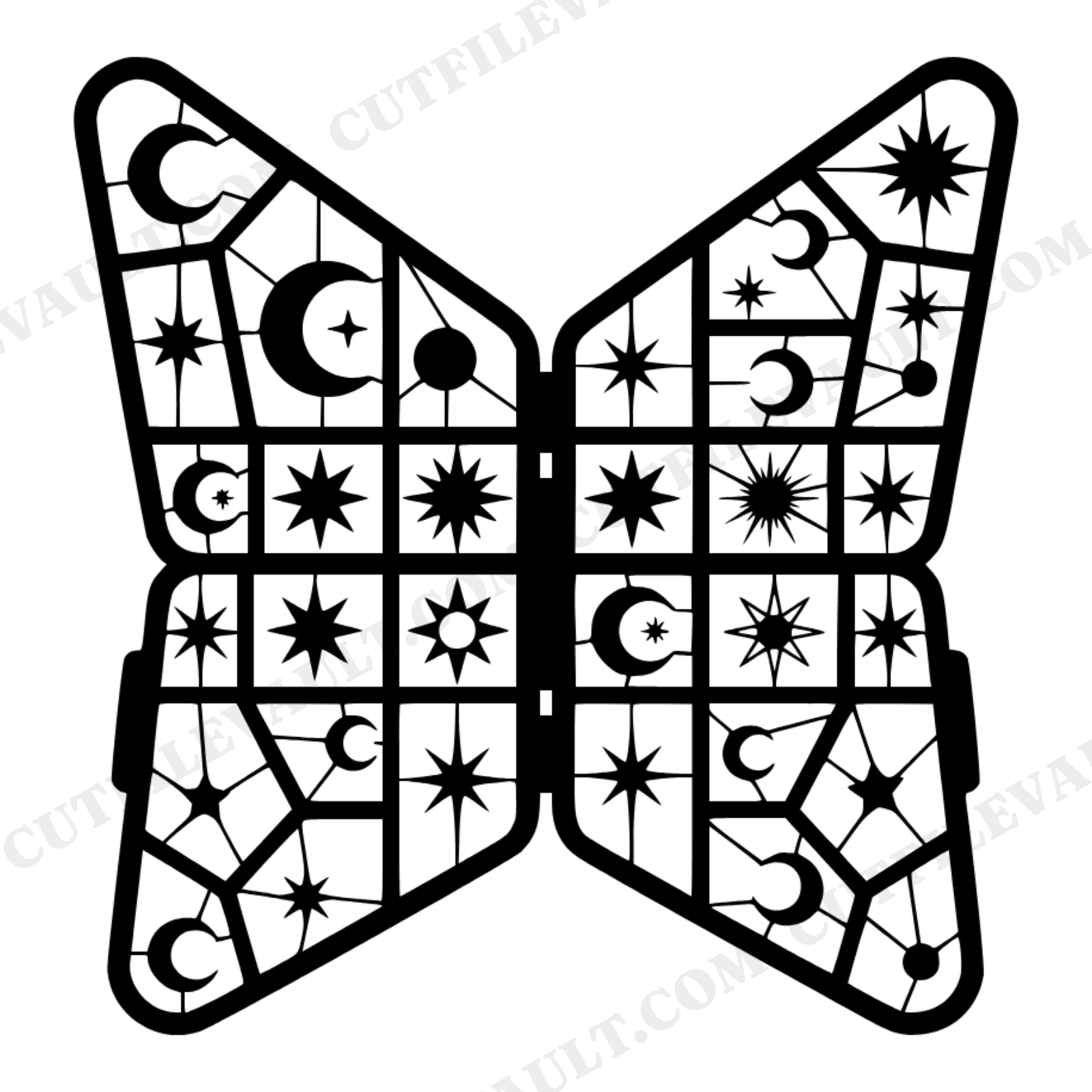 Butterfly Tackle Box SVG PNG Celestial Stained Glass Fishing Father's Day Cut File Cricut Silhouette, view 1