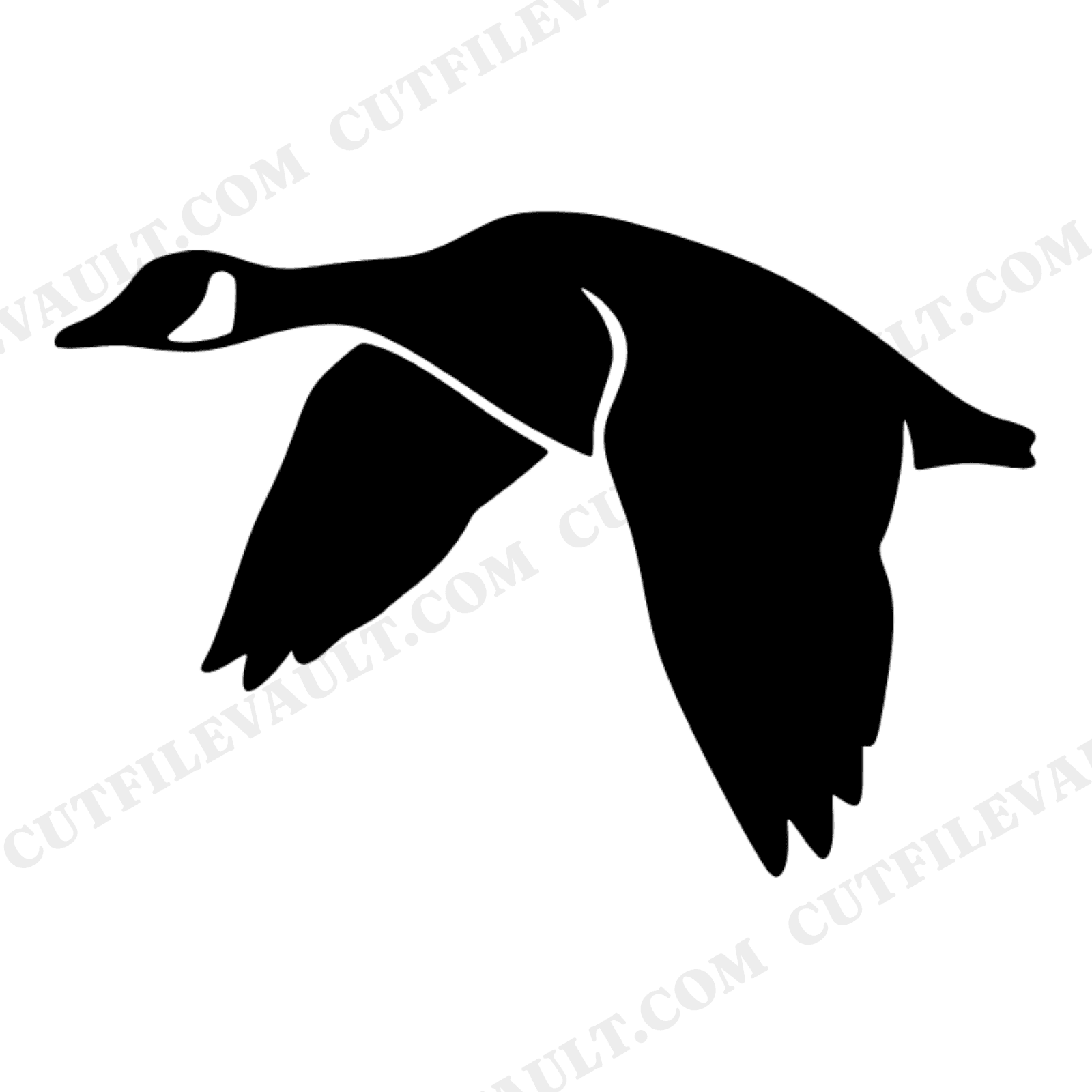 Canada Goose in Flight SVG PNG, Autumn Migration Bird Silhouette Cut File for Farmhouse Decor, view 1