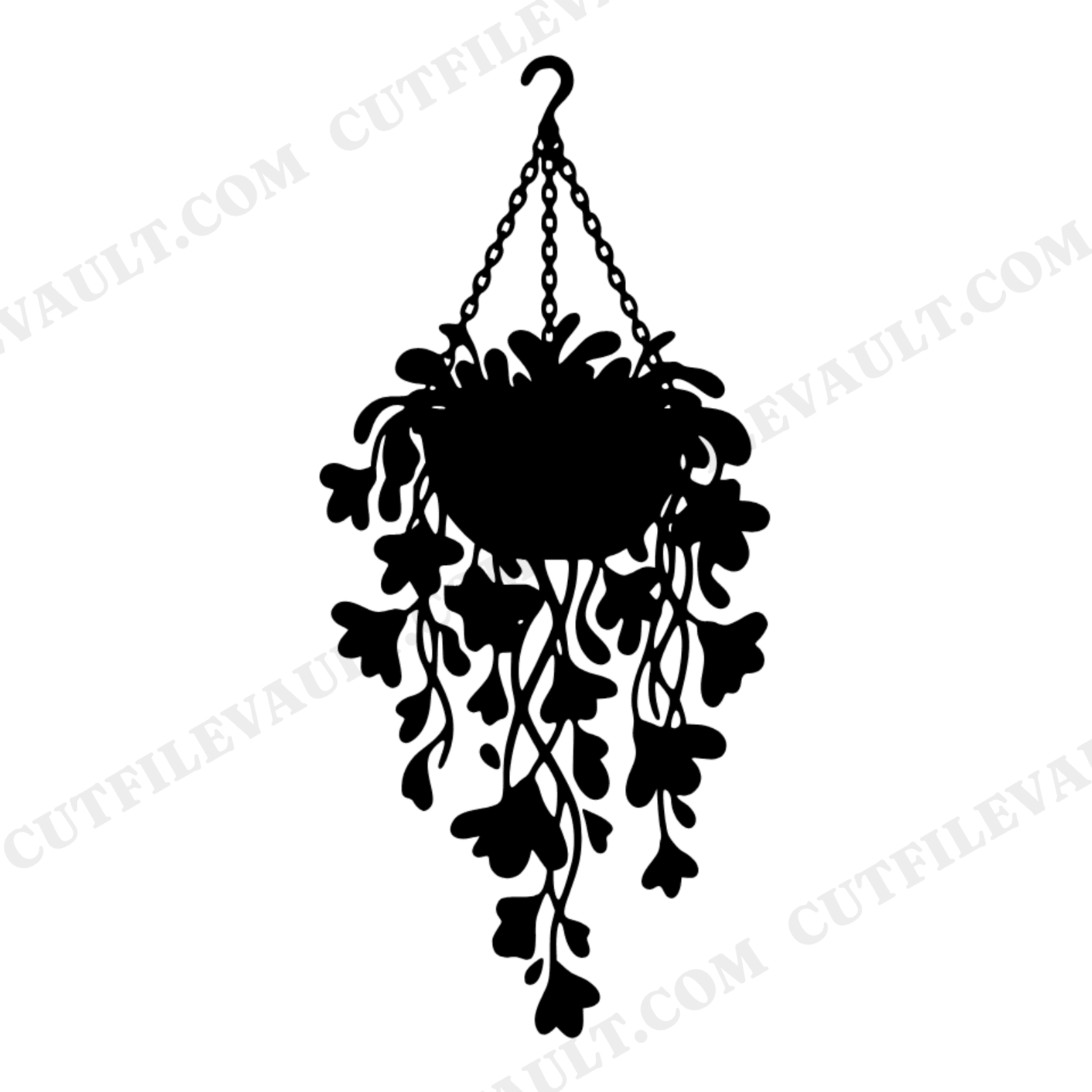 Cascading Bloom Basket SVG PNG Summer Solstice Garden Hanging Basket Cut File Fluid Abstract Floral, view 1