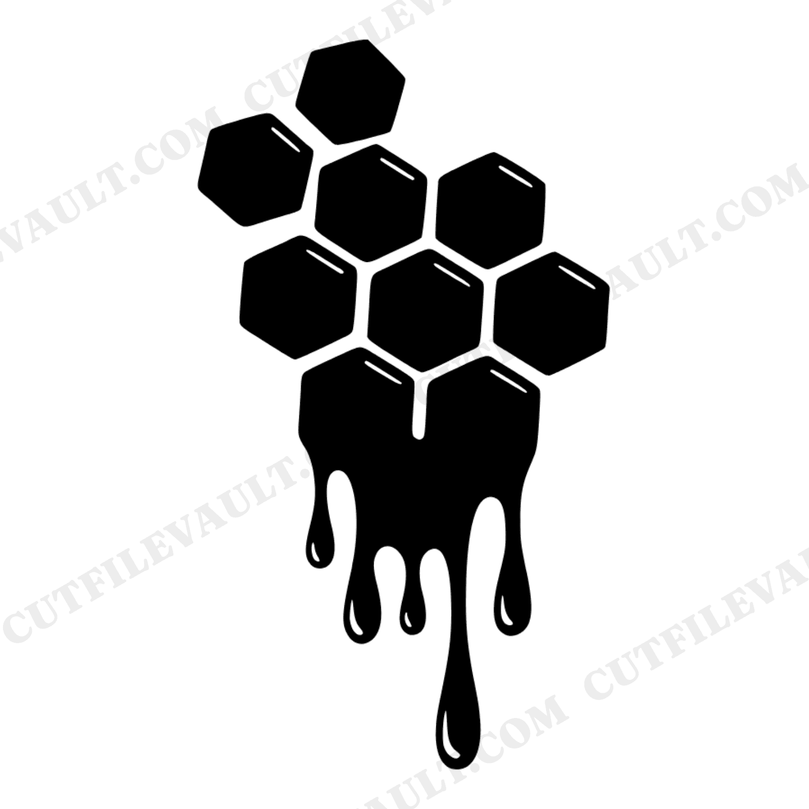 Cascading Honeycomb SVG PNG, Honey Drip Cut File, Bee Honeycomb Clipart, Abstract Hexagon Design, view 1