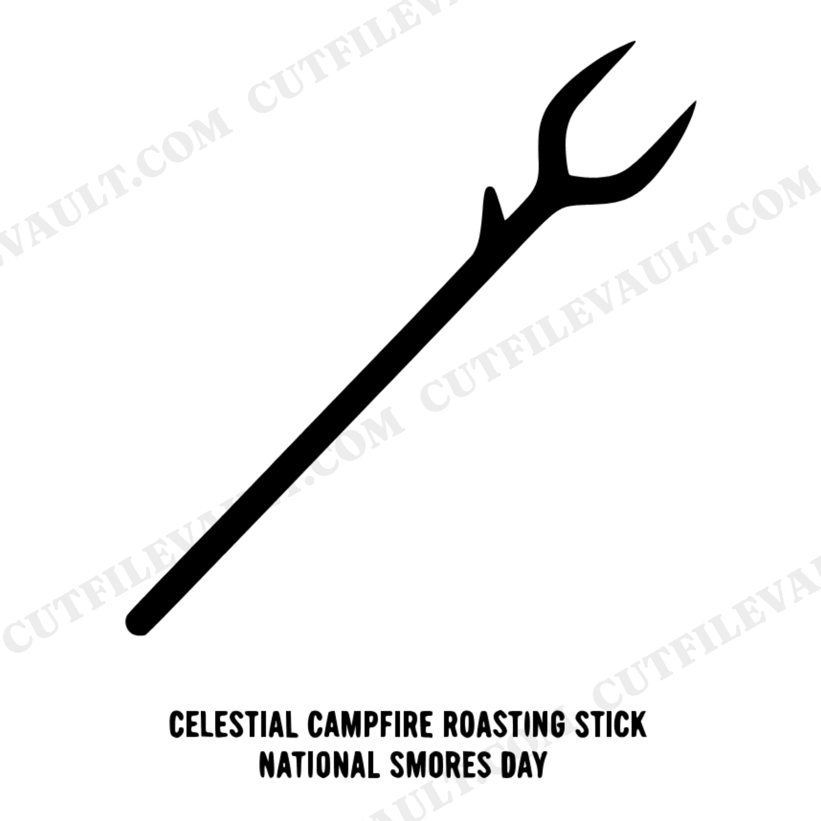 Celestial Campfire Roasting Stick SVG PNG, National Smores Day Cut File, Mystical Camping Design, view 1