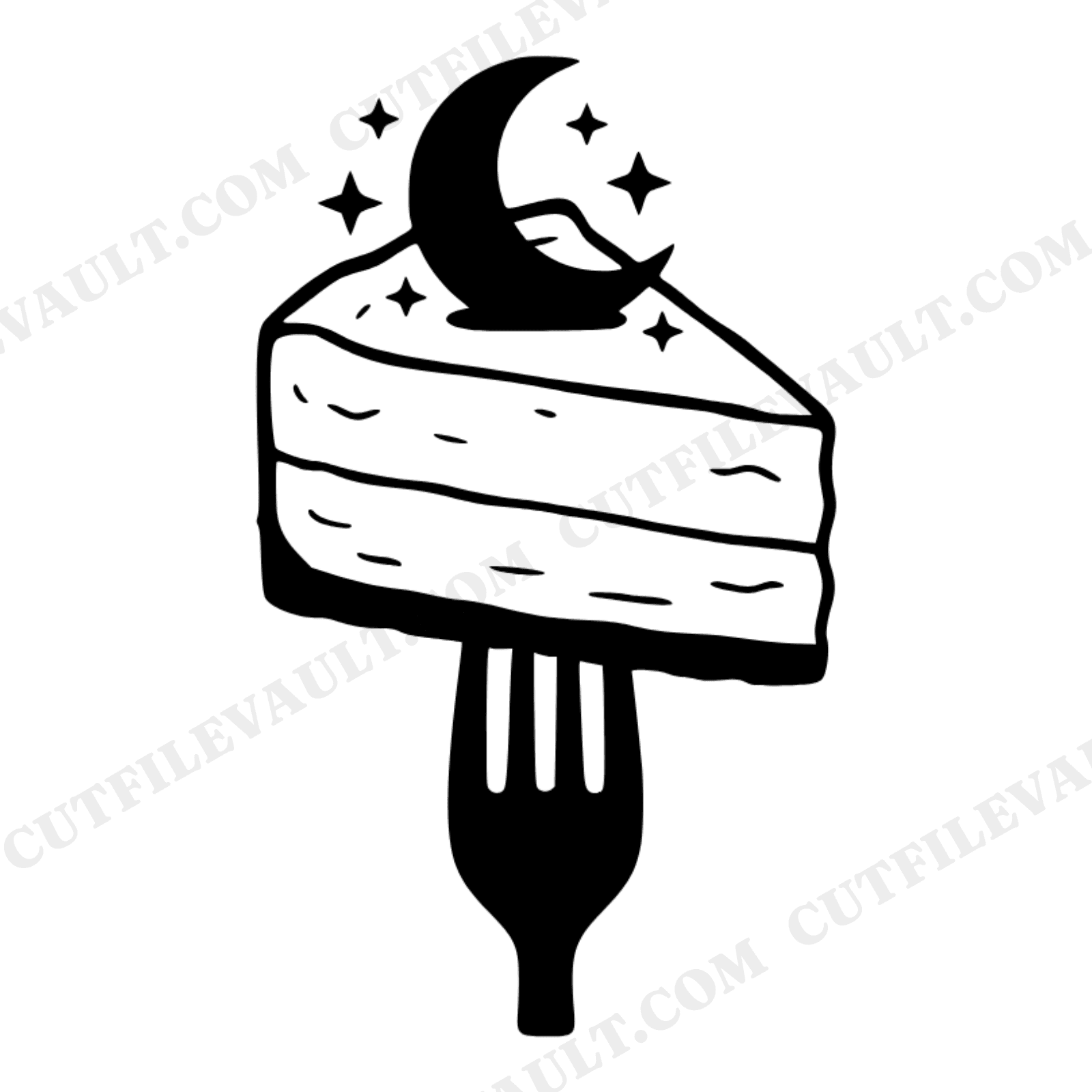 Celestial Cheesecake Slice SVG PNG, Mystical Moon Dessert Cut File, National Cheesecake Day Shirt, view 1