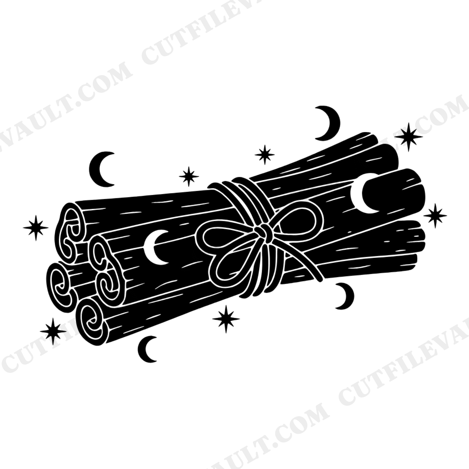 Celestial Cinnamon Stick Bundle SVG PNG, Mystical Stars Moon Kitchen Decor Cut File for Cricut, view 1
