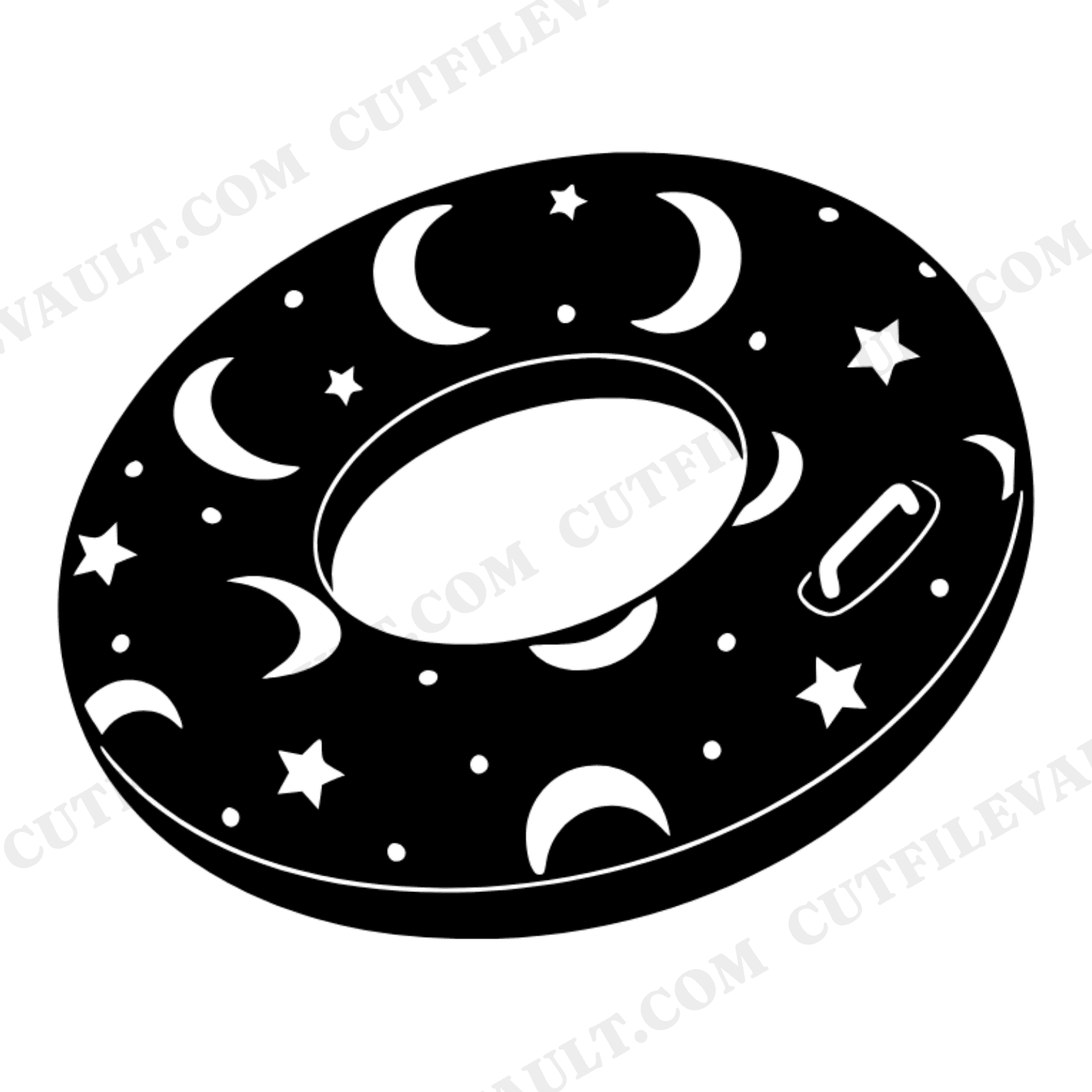 Celestial Donut Float SVG PNG, Mystical Pool Toy Cut File, Summer Beach Inner Tube Cricut Silhouette, view 1