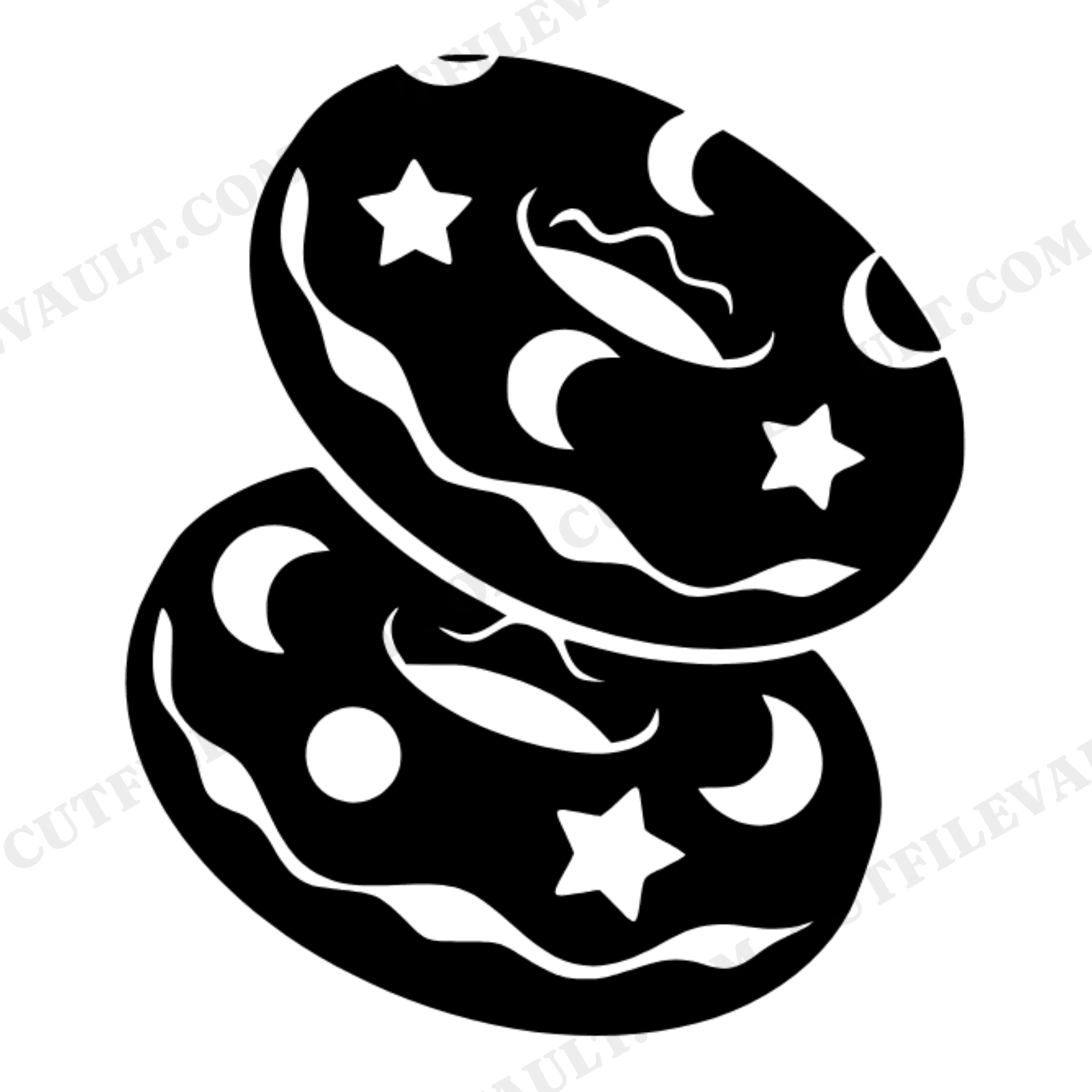 Celestial Donut Tower SVG PNG, Mystical Donut Stack Cut File, National Donut Day Cricut Design, view 1