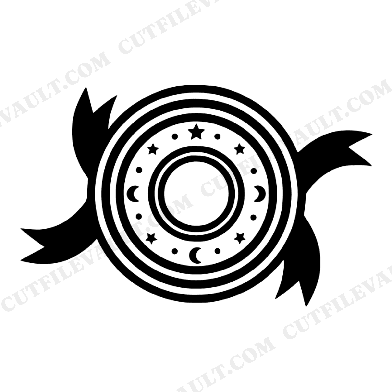 Celestial Graduation Diploma Mandala SVG PNG Cut File Mystical Bohemian Grad Scroll Design, view 1