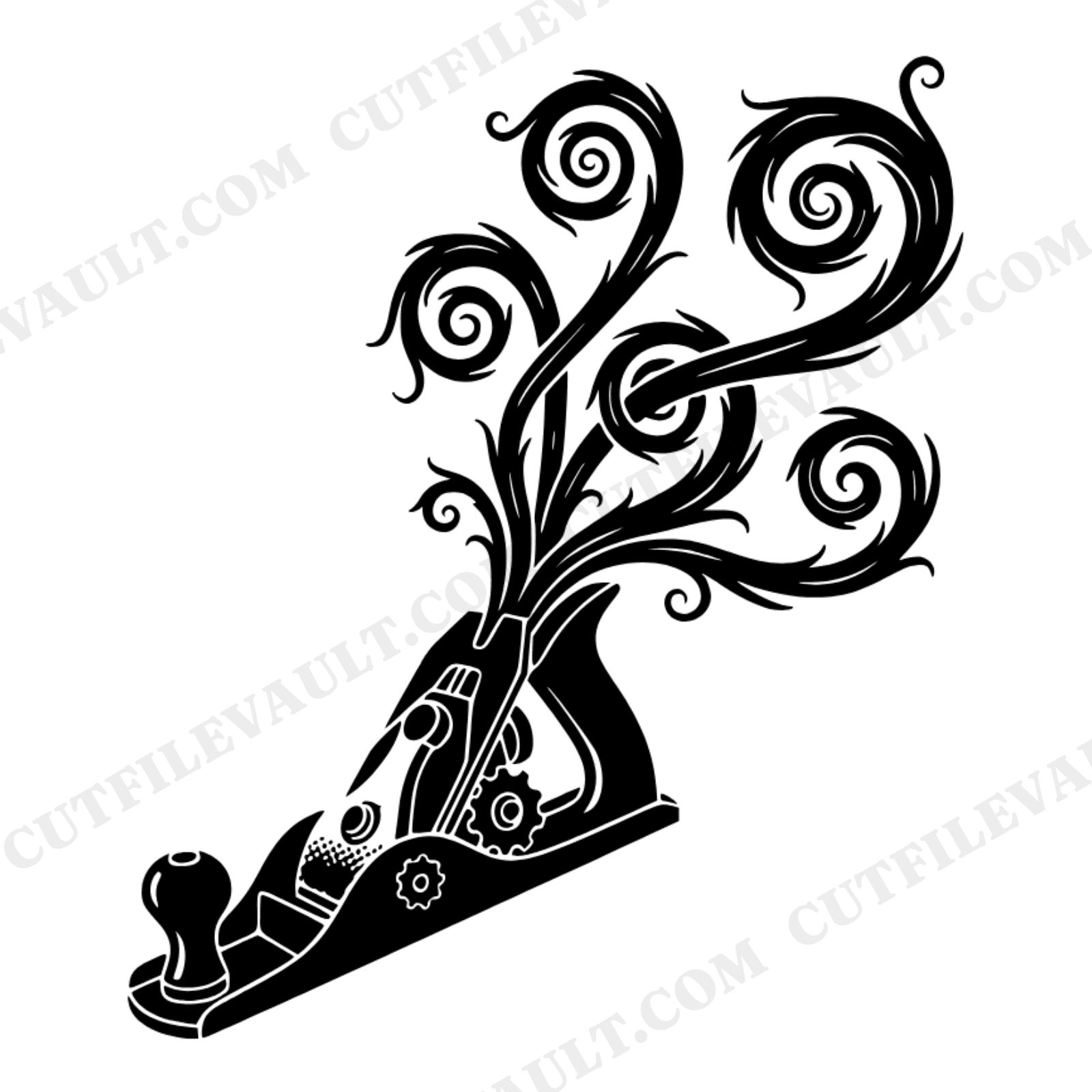 Celestial Hand Plane SVG PNG, Woodworking Tool Cut File, Mystical Carpenter Dad Gift, Workshop Art, view 1