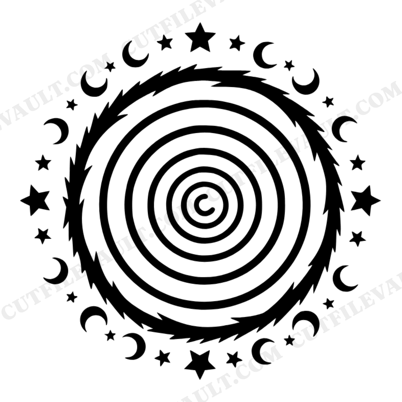 Celestial Hay Bale Spiral SVG PNG Labor Day Farm Agriculture Cut File Mystical Rural Design, view 1