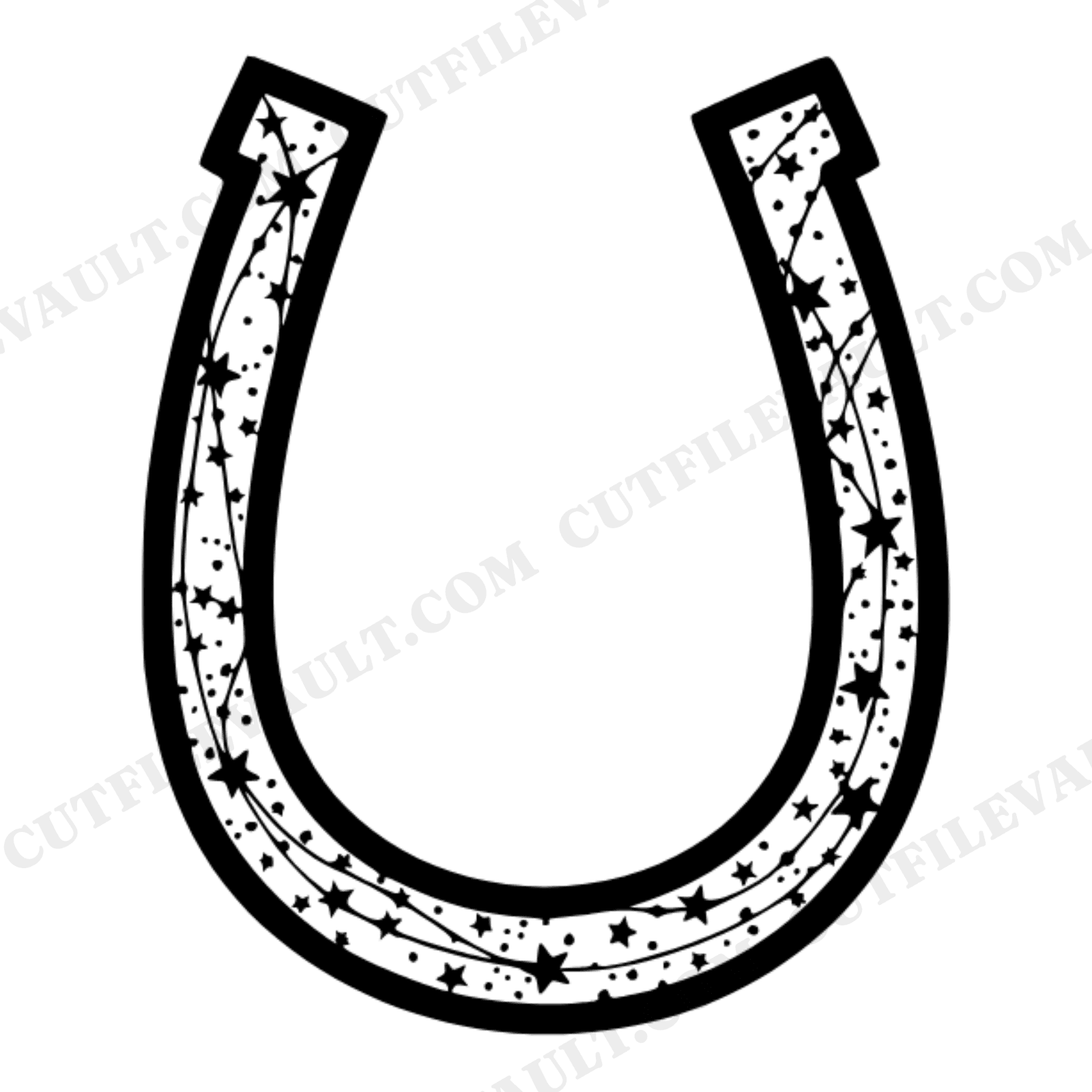 Celestial Horseshoe Wedding SVG PNG, Constellation Stars Good Luck Charm Cut File for Bridal Decor, view 1
