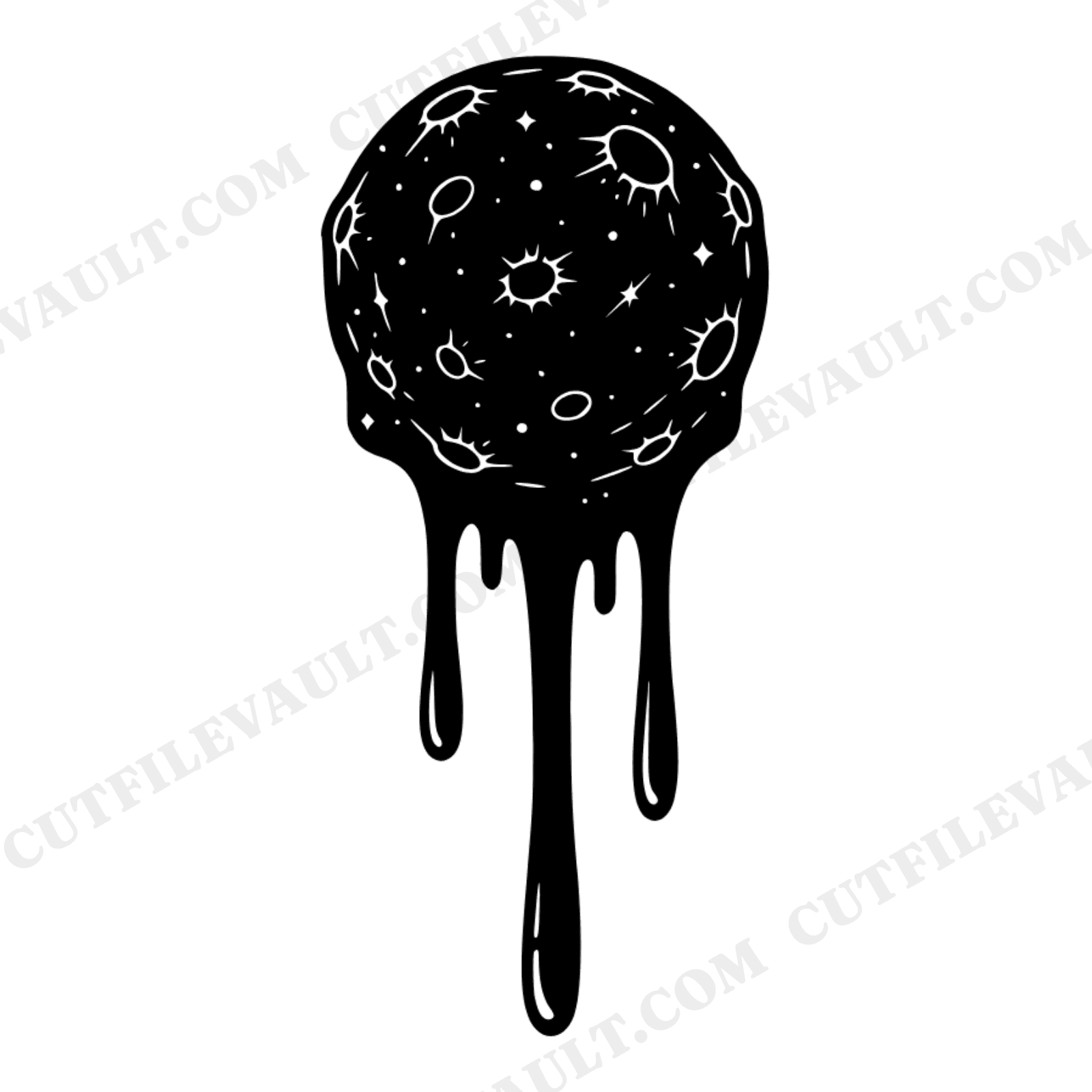 Celestial Ice Cream Scoop SVG PNG, Mystical Moon Sphere Cut File, National Ice Cream Day Design, view 1