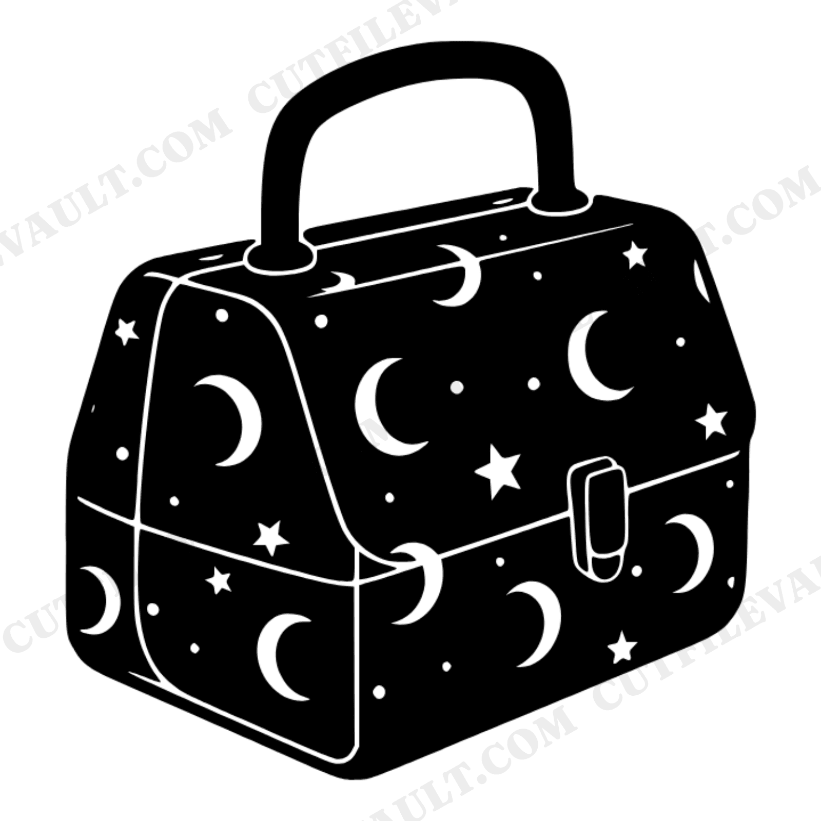 Celestial Lunch Box SVG PNG, Moon and Stars Lunchbox Cut File, Back to School Cricut Design, view 1