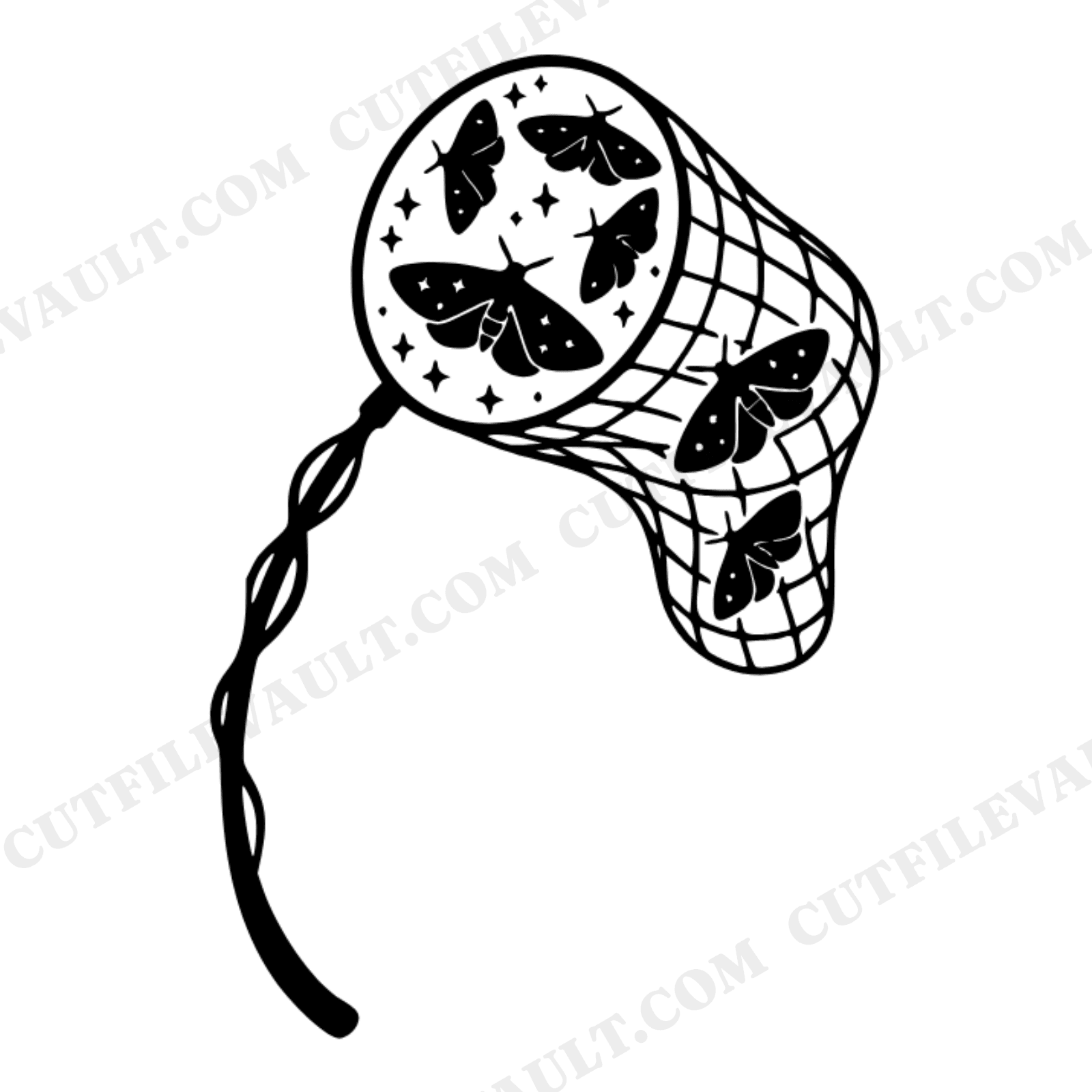 Celestial Moth Net SVG PNG Summer Solstice Butterfly Net Boho Constellation Cut File Cricut Silhouette, view 1