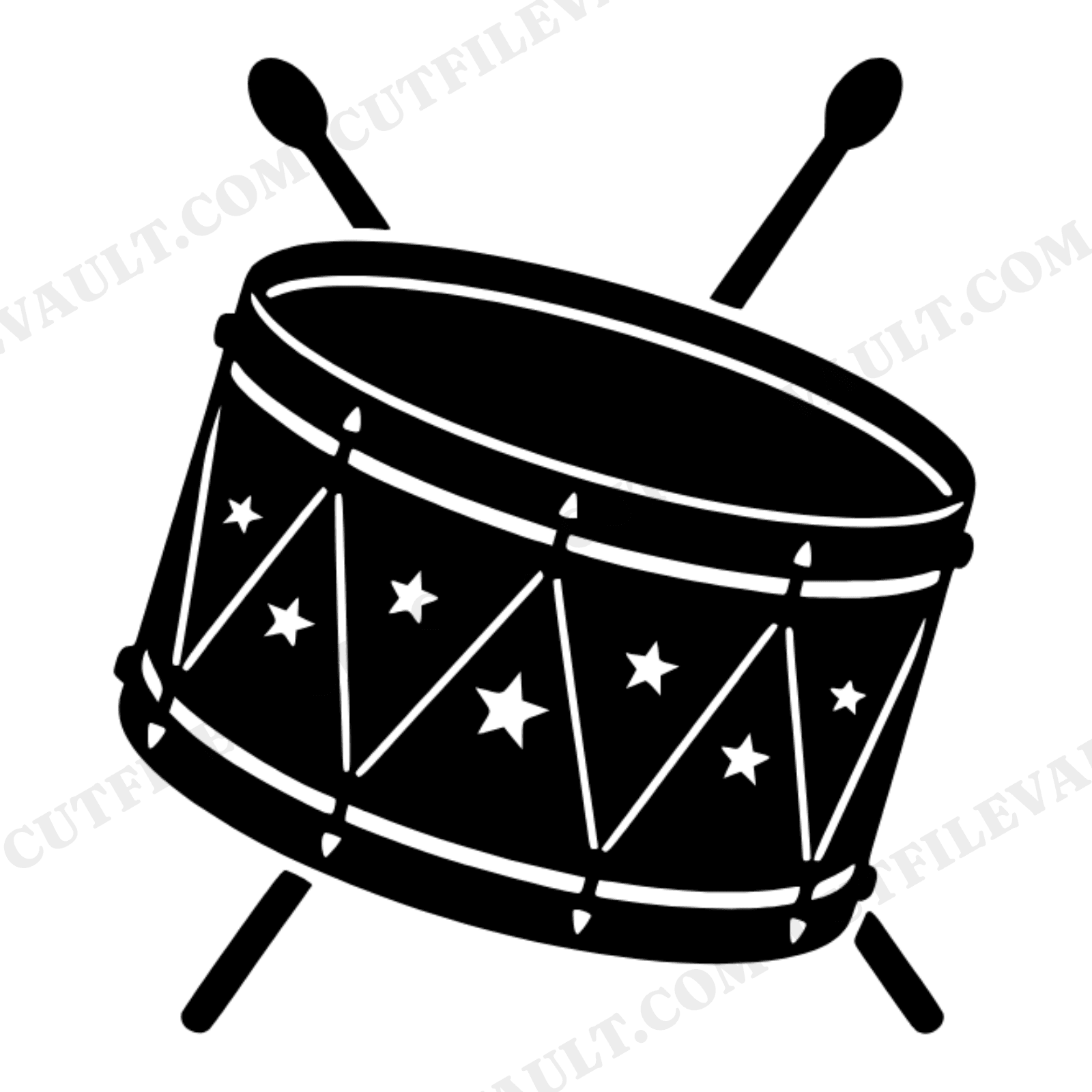 Celestial Parade Drum SVG PNG, Crossed Drumsticks Fourth of July Cut File, Mystical Patriotic Design, view 1