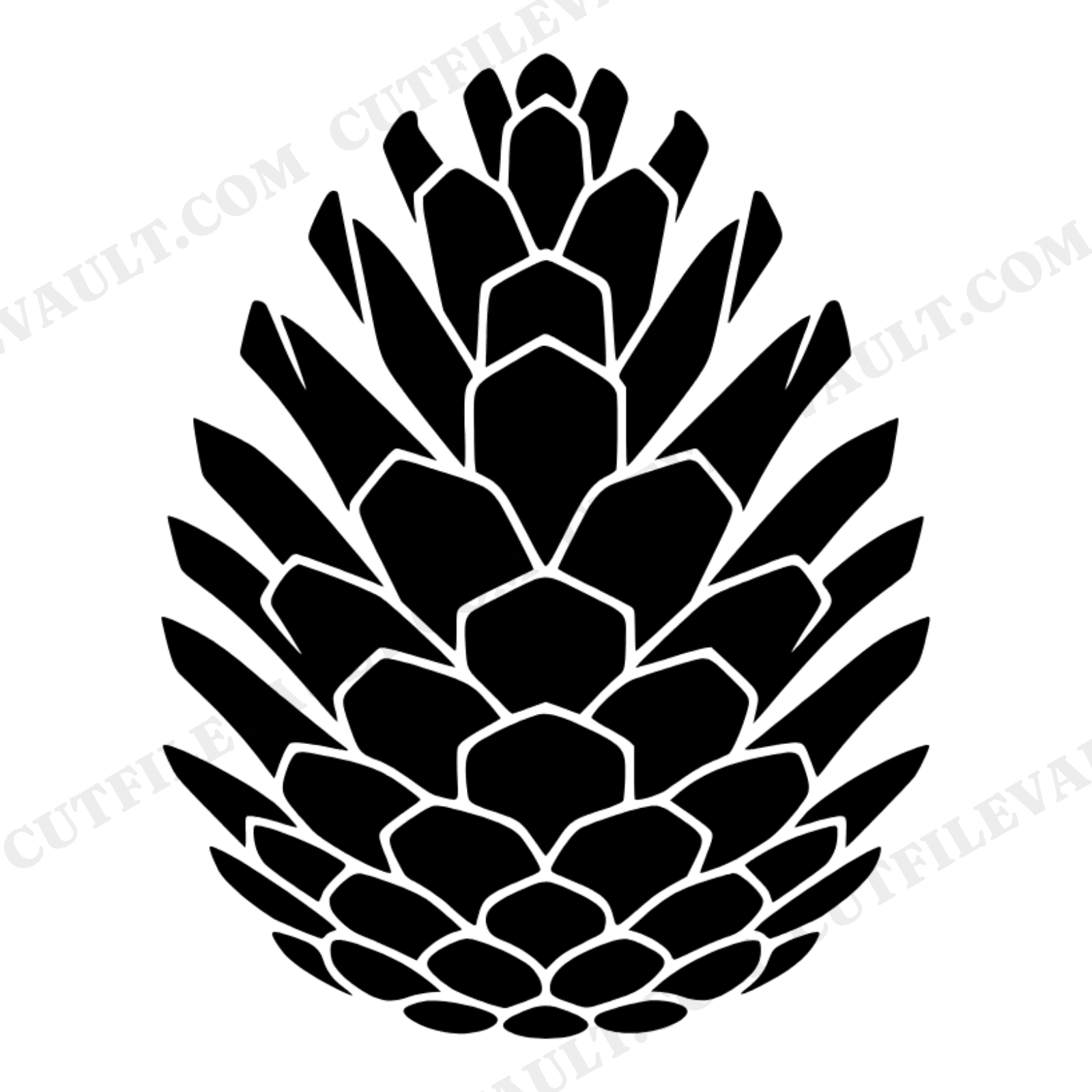 Celestial Pinecone Mandala SVG PNG, Frosted Pinecone Cross Section Cut File, Modern Holiday Decor, view 1