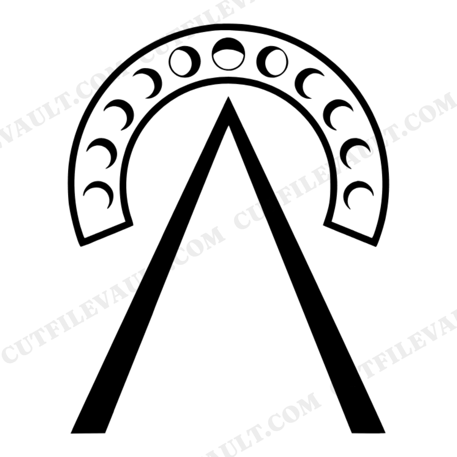 Celestial Protractor Archway SVG PNG, Back to School Cut File, Mystical Geometry Design, Cricut, view 1
