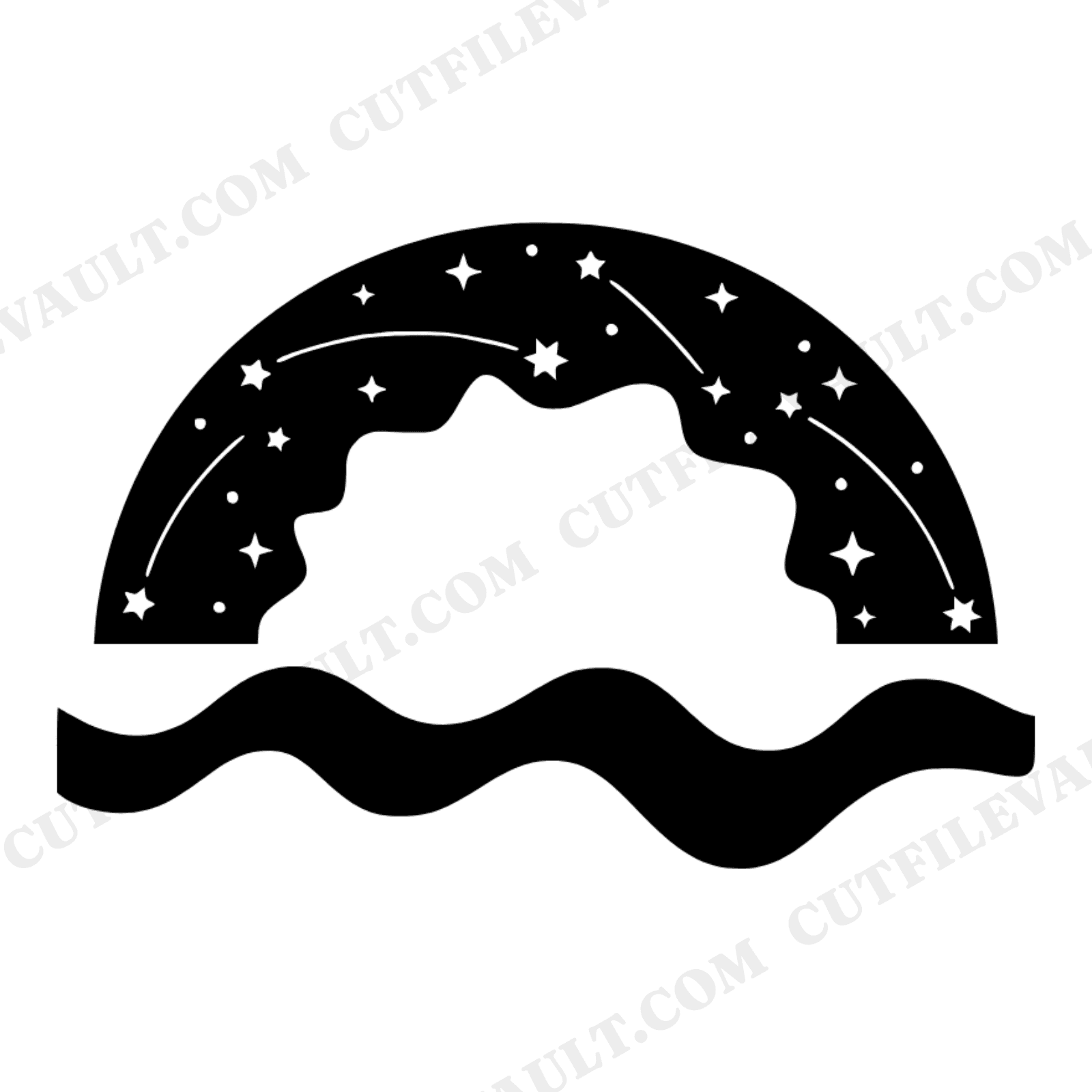 Celestial Protractor SVG PNG, Constellation Stars Geometry Tool, Back to School Astronomy Design, view 1