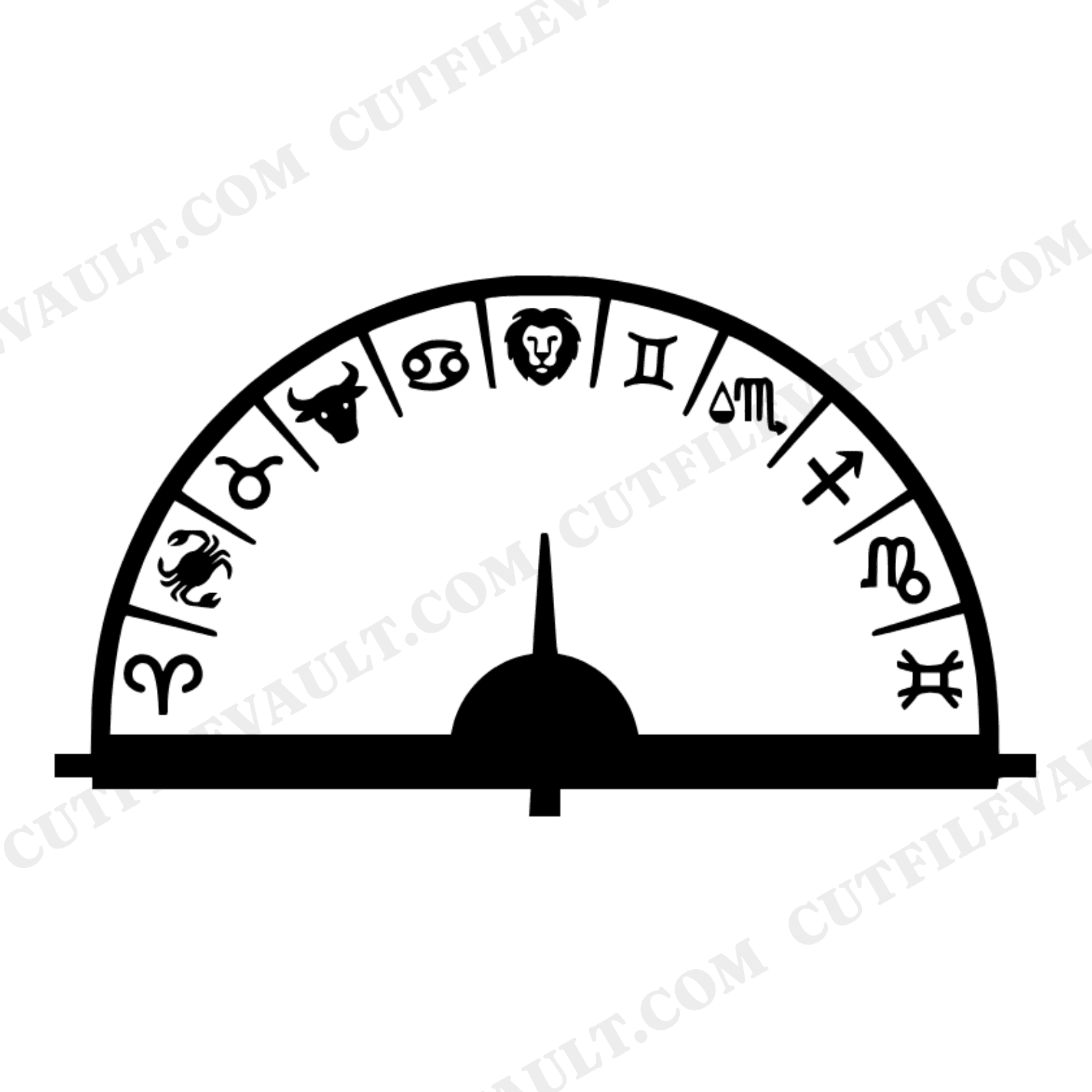 Celestial Protractor SVG PNG, Zodiac Constellation Geometry Tool Cut File, Astronomy Student Design, view 1