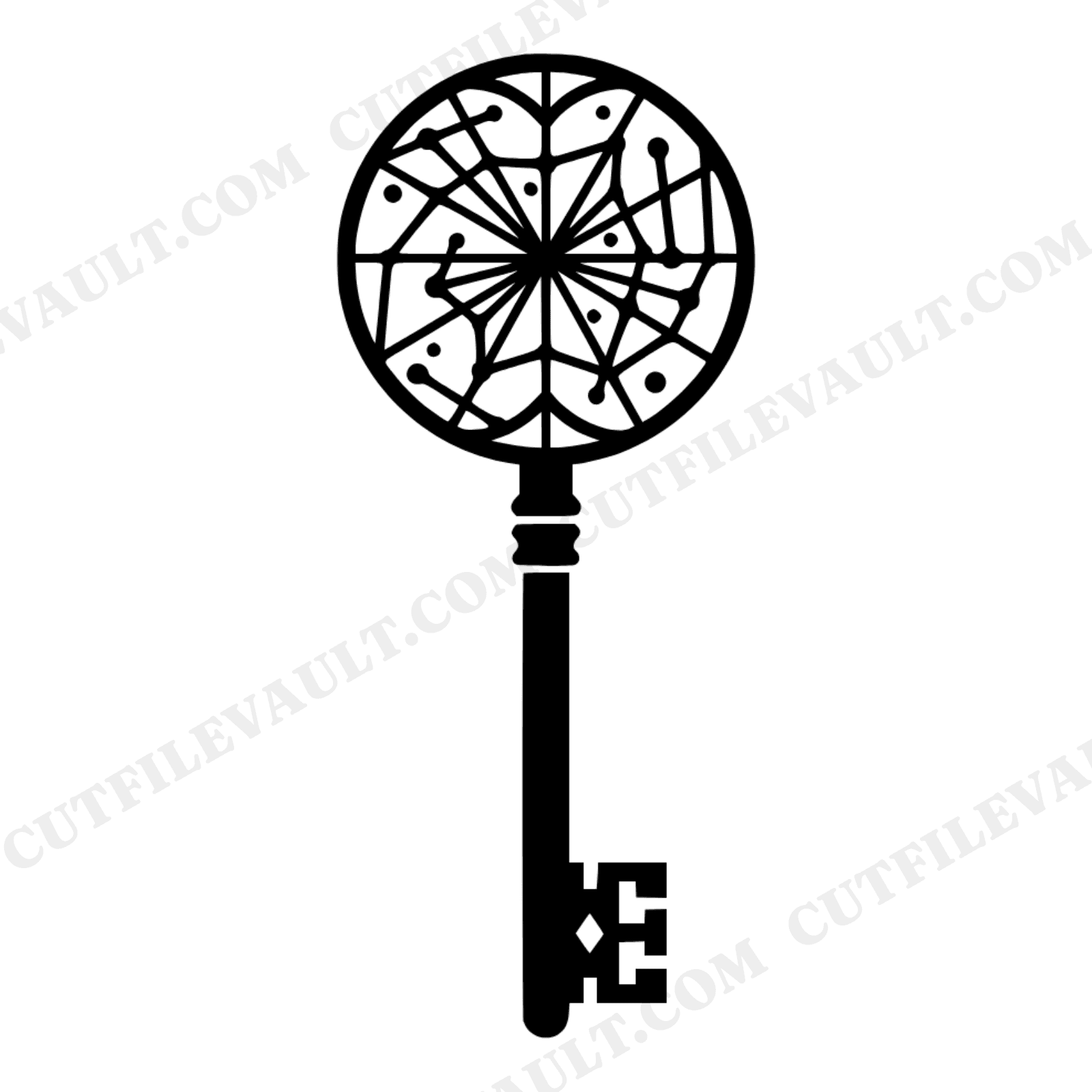 Celestial Skeleton Key SVG, Star Constellation Heart PNG, Vintage Valentine's Day Cut File, view 1