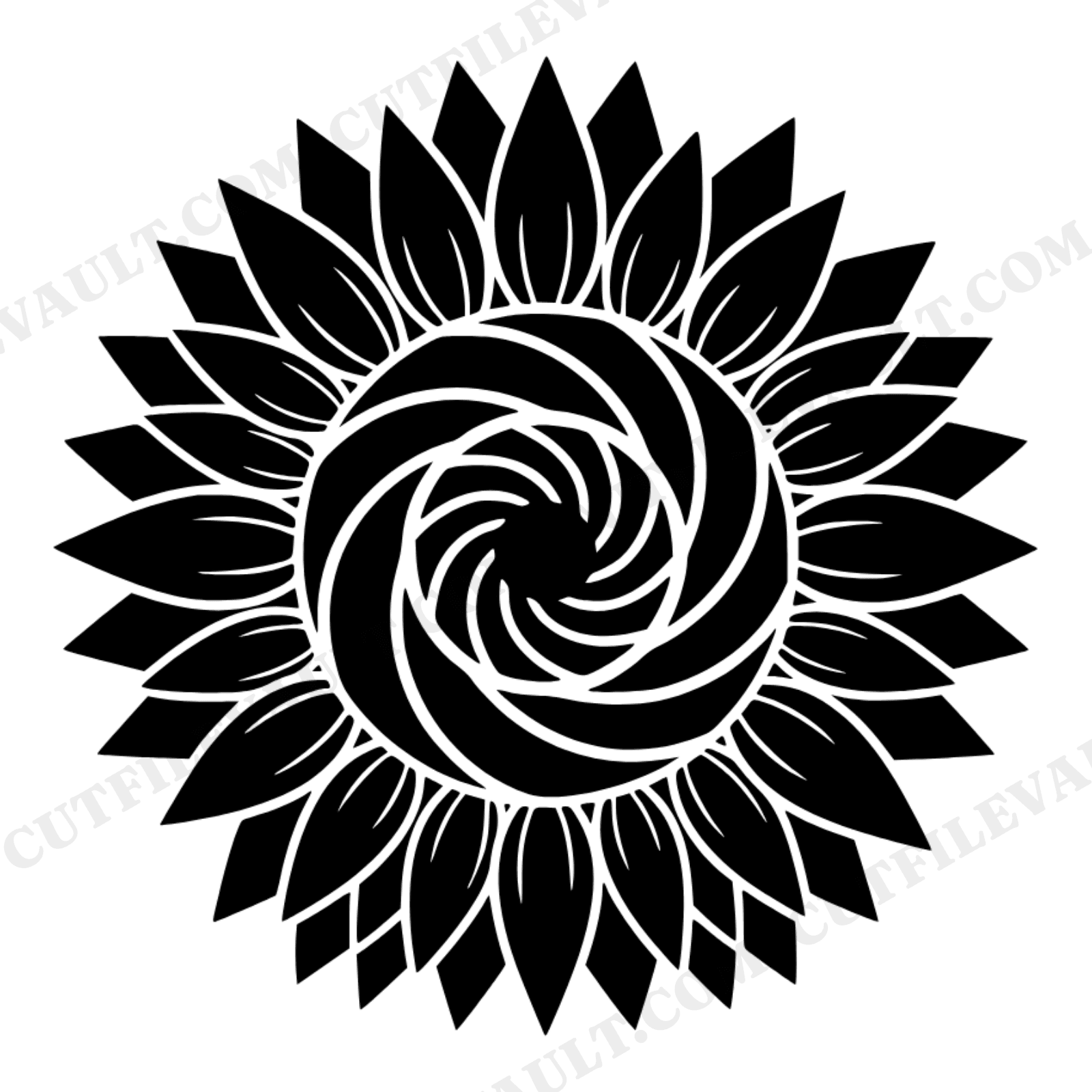Celestial Sunflower SVG PNG, Summer Solstice Sunflower Top View, Mystical Bohemian Flower Cut File, view 1