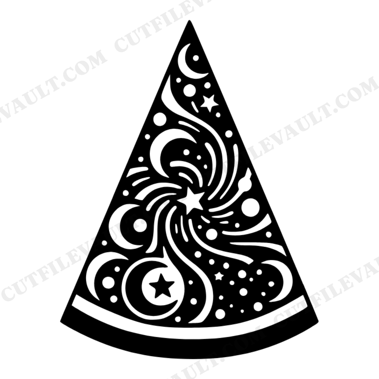 Celestial Watermelon SVG PNG, Groovy Summer Silhouette, Moon Phases Stars, Retro 70s Cut File, view 1