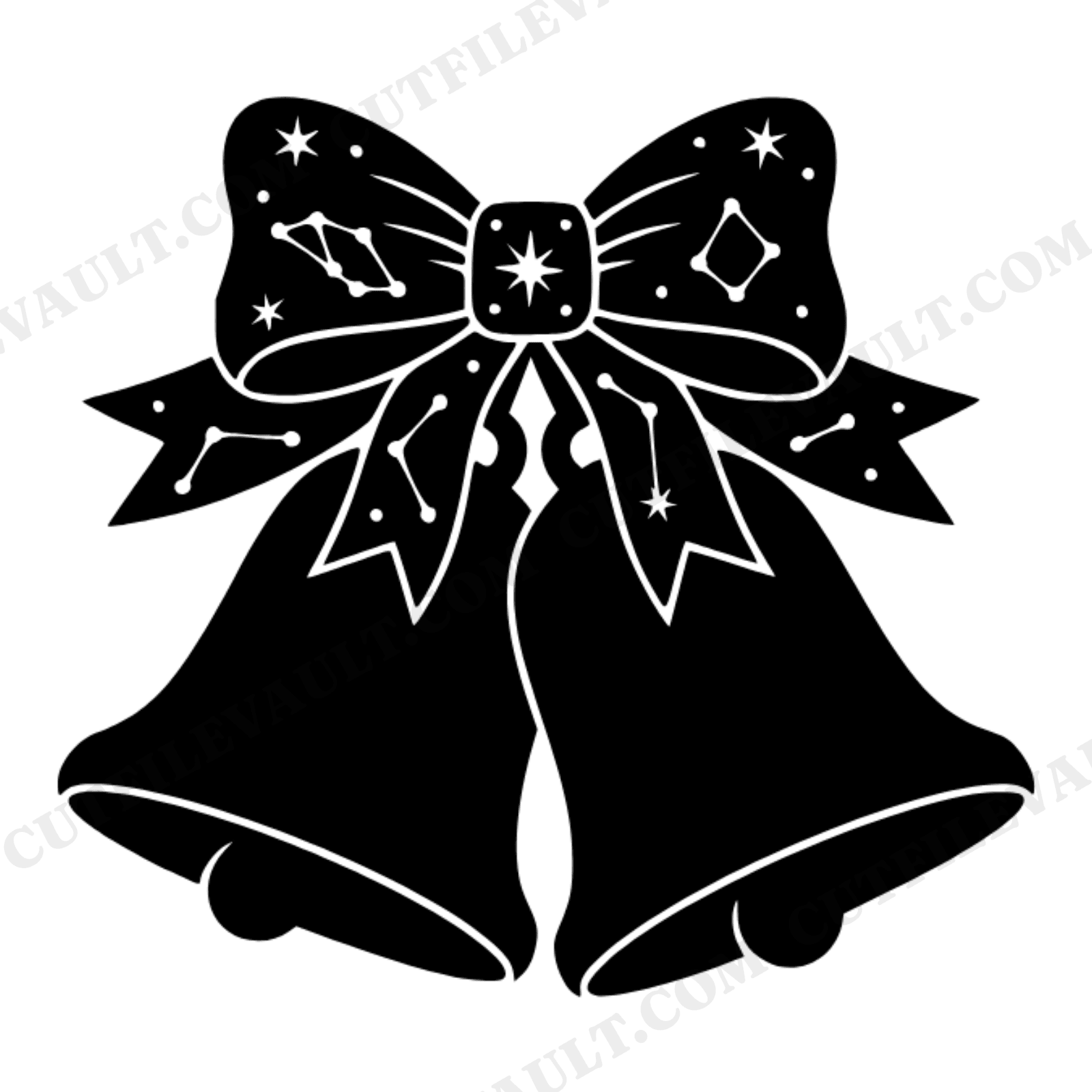 Celestial Wedding Bells SVG PNG, Star Constellation Bow, Mystical Fall Autumn Wedding Cut File, view 1