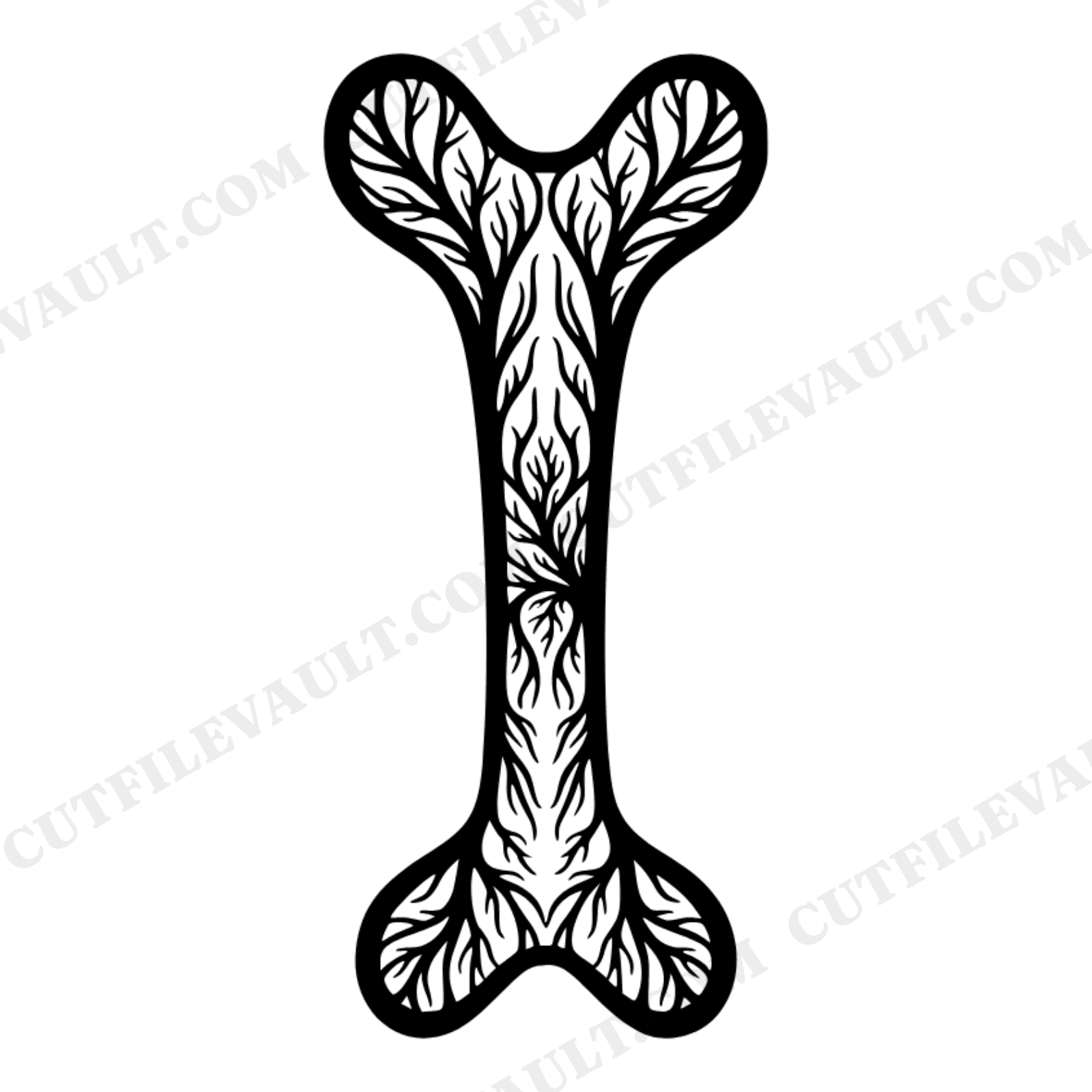 Celestial Wishbone SVG PNG, Mystical Thanksgiving Cut File, Leaf Vein Ornate Silhouette Design, view 1