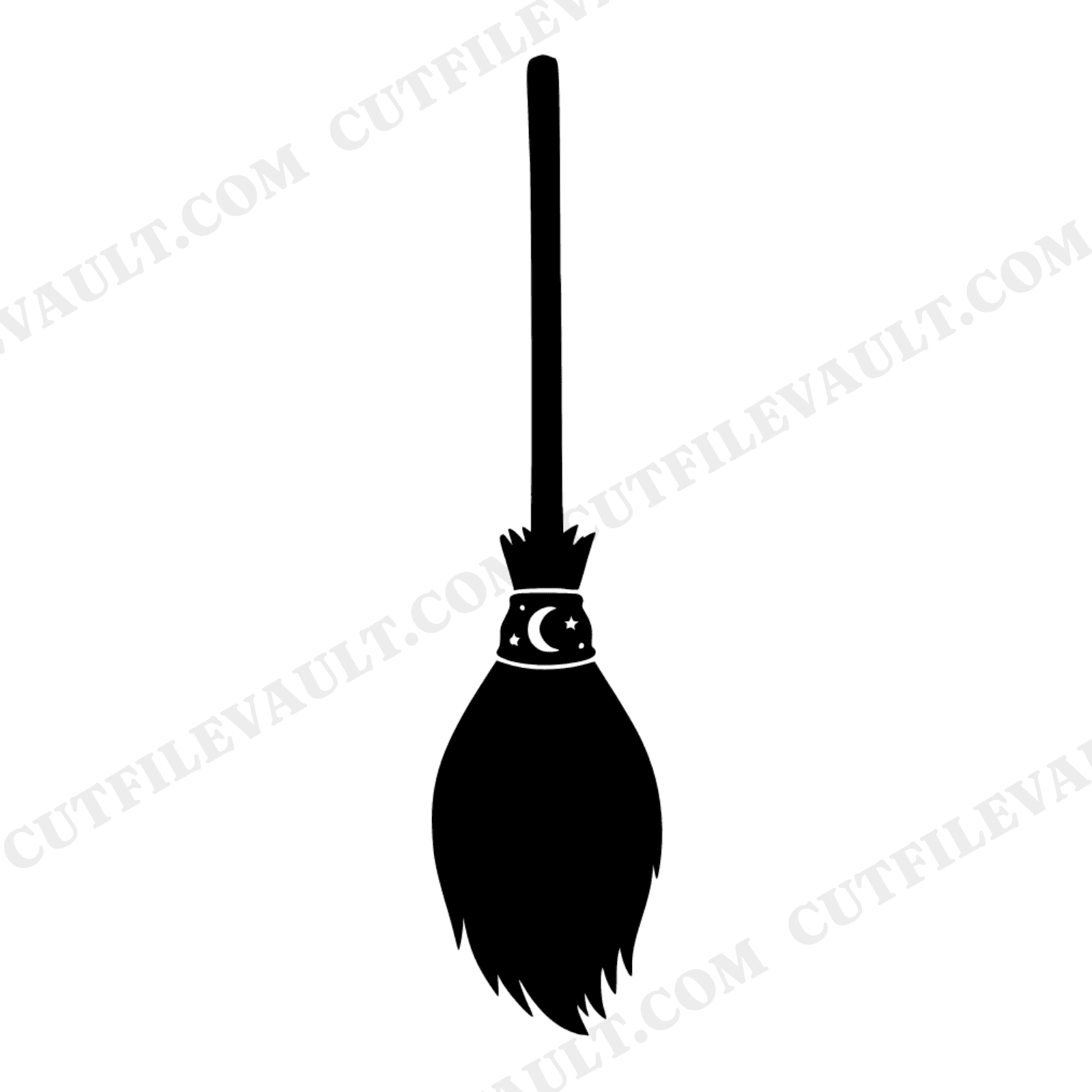Celestial Witch Broom SVG PNG, Moon and Stars Witch Broom Cut File, Halloween Fall Decor SVG, view 1