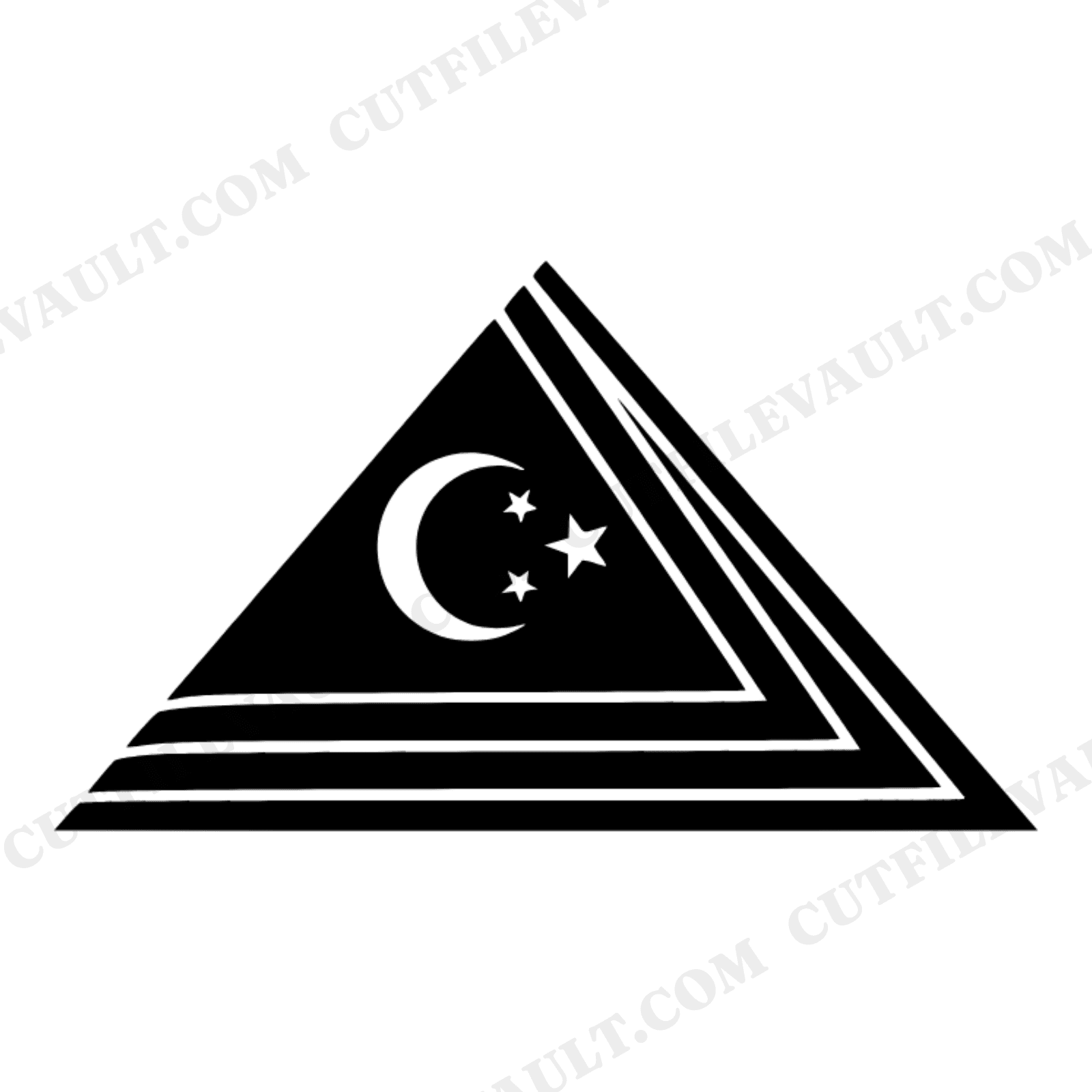 Ceremonial Folded Flag Triangle SVG PNG, Memorial Day Moon Stars Cut File, Patriotic Mystical Design, view 1