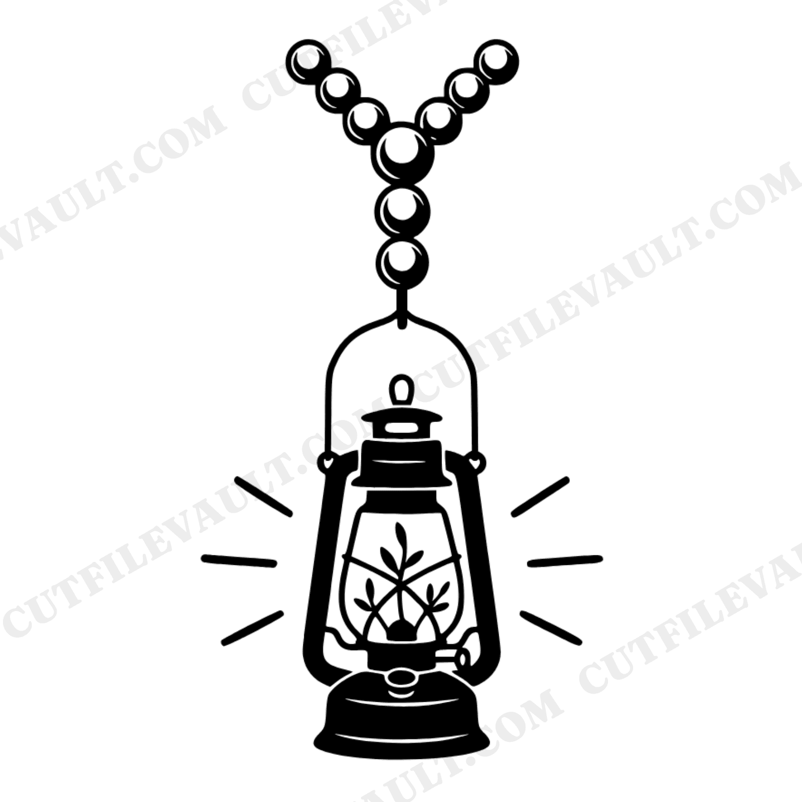 Christmas Camping Lantern SVG PNG, Y2K Ornament Hook Cut File, Holiday Outdoor Adventure Design, view 1