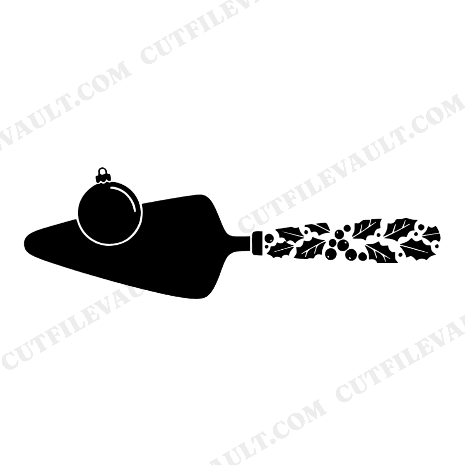 Christmas Pie Server SVG, Holiday Bauble Ornament PNG, Cottagecore Baking Cut File for Cricut, view 1